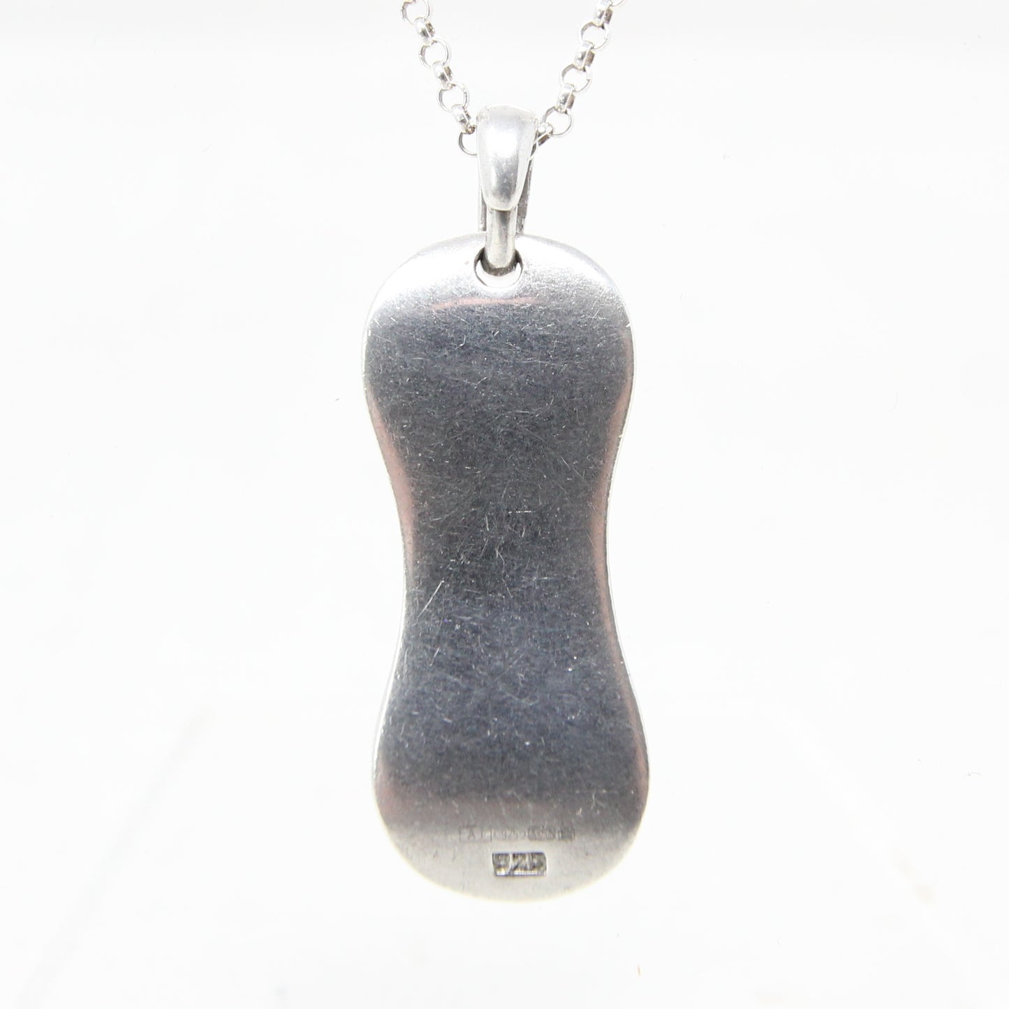 Vintage 2000 Edinburgh Hallmarked Solid Sterling Silver Millenium y2k Wavy Ingot Bar Pendant