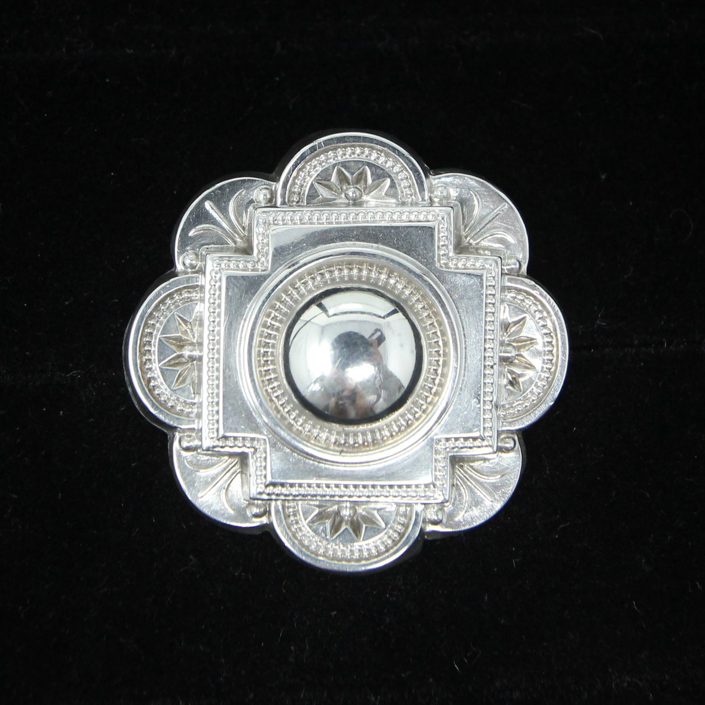 Antique Victorian 1881 Hallmarked Solid Sterling Silver Globe Star Brooch