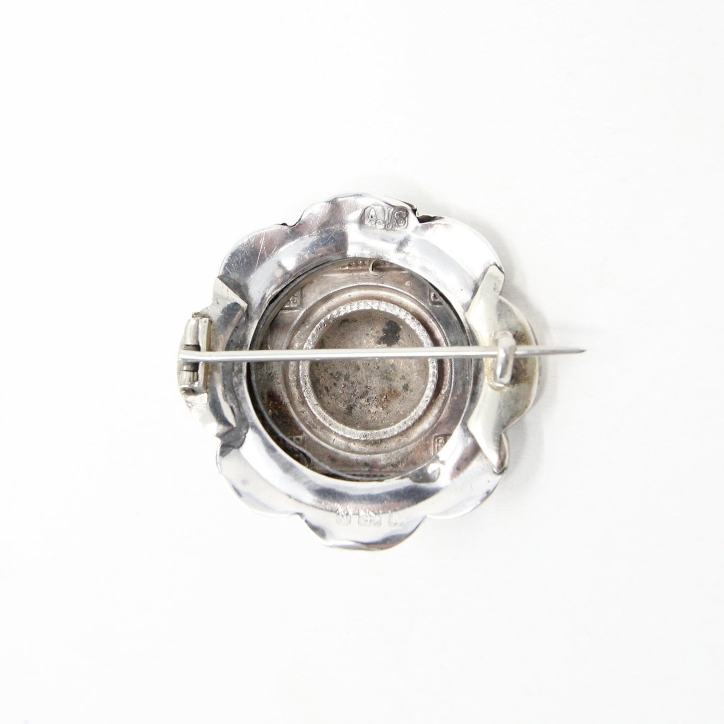 Antique Victorian 1881 Hallmarked Solid Sterling Silver Globe Star Brooch