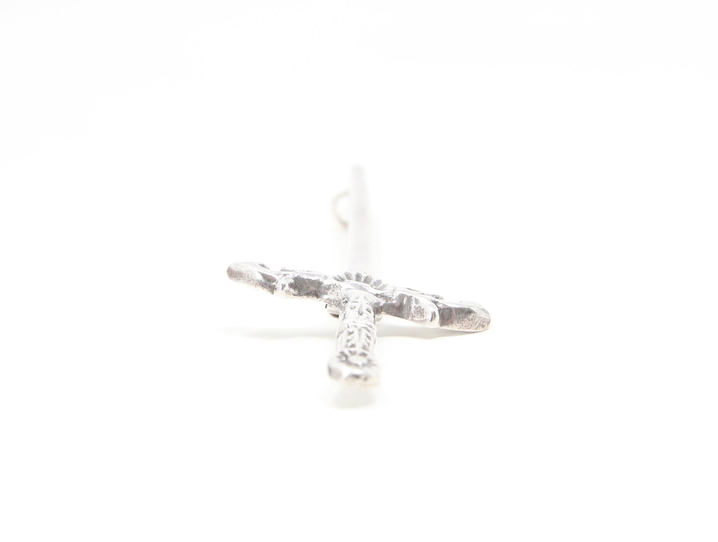 Antique 1831 Edinburgh Hallmarked Solid Sterling Silver Scottish Claymore Sword Brooch Kilt Pin