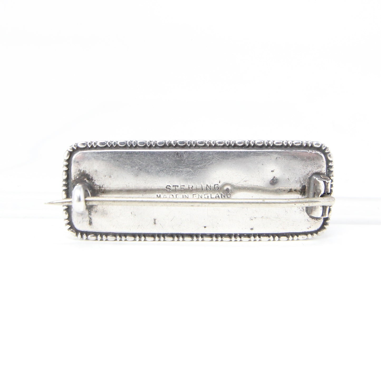 Antique Art Deco Hallmarked Solid Sterling Silver Blue Morpho Butterfly Wing Brooch Pin