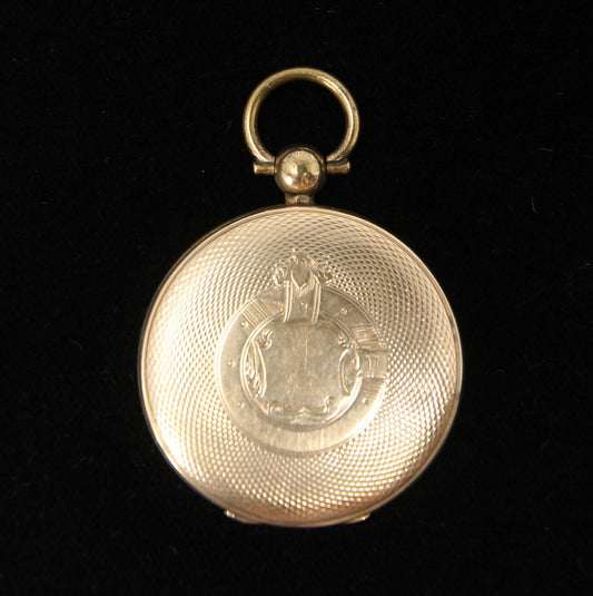 Antique Victorian 9ct 9k Rolled Gold Front Back Locket Pendant