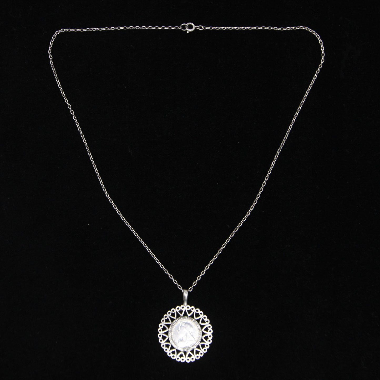 Vintage Hallmarked Solid Sterling Silver 1899 Threepenny Coin Pendant on Chain Necklace