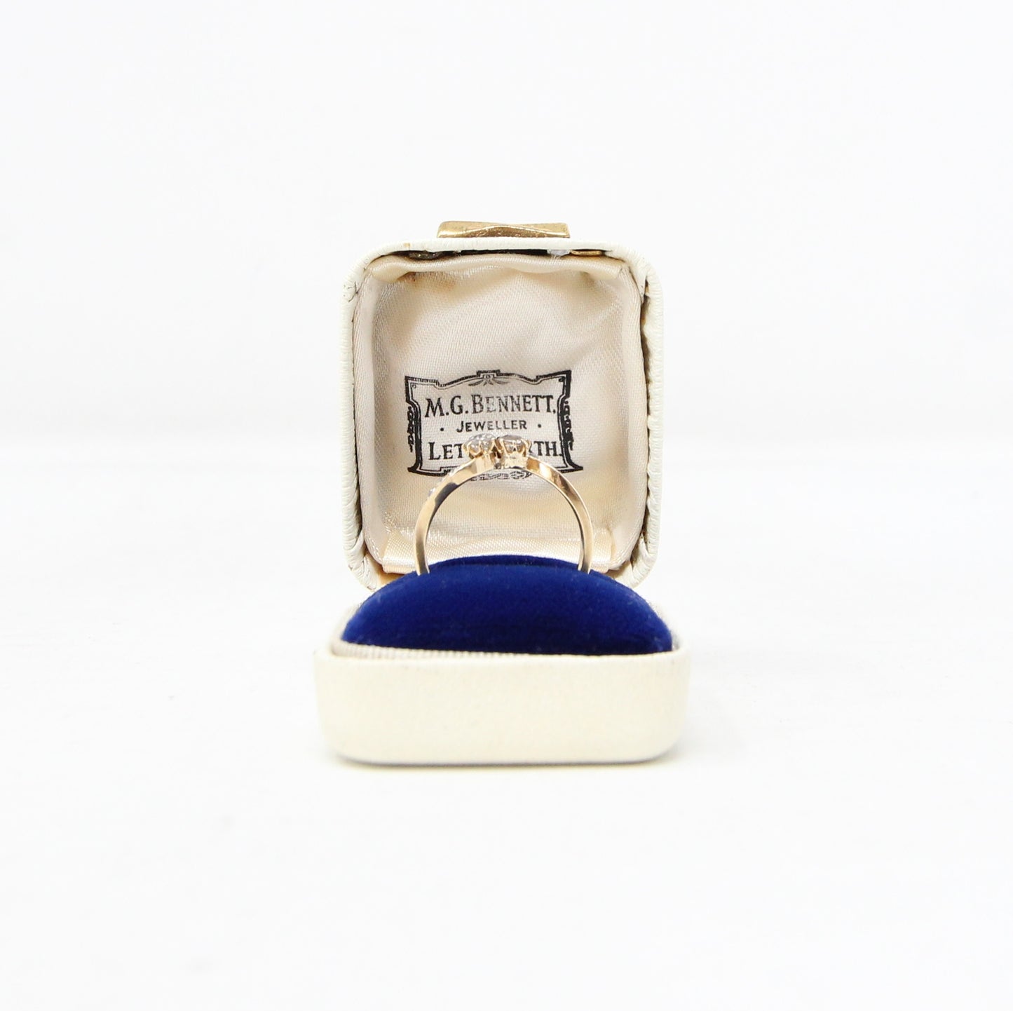 Antique Edwardian Hallmarked Solid 18ct 18k Gold 0.4Ct Old Cut Diamond Toi et Moi Ring Size N