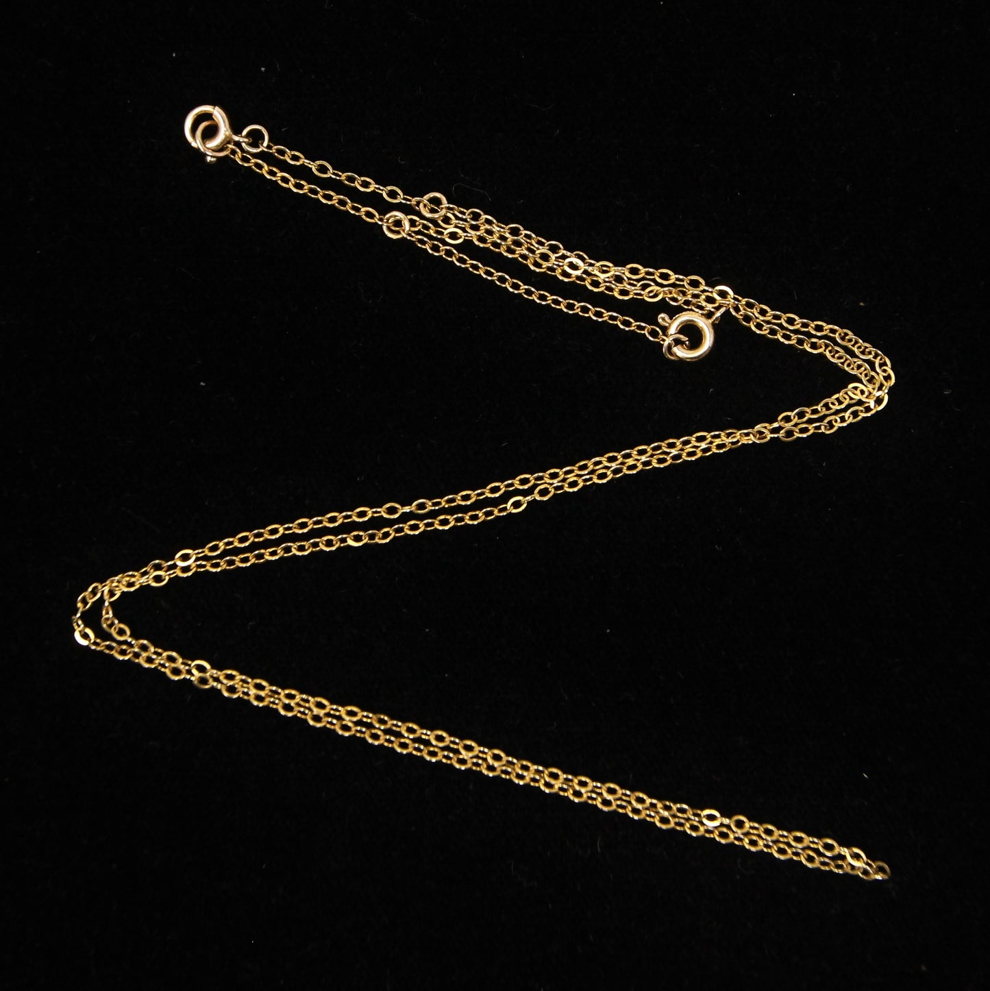 Vintage Antique Hallmarked Solid 9ct 9k Gold Fine Cable Chain Necklace Safety 19.25''