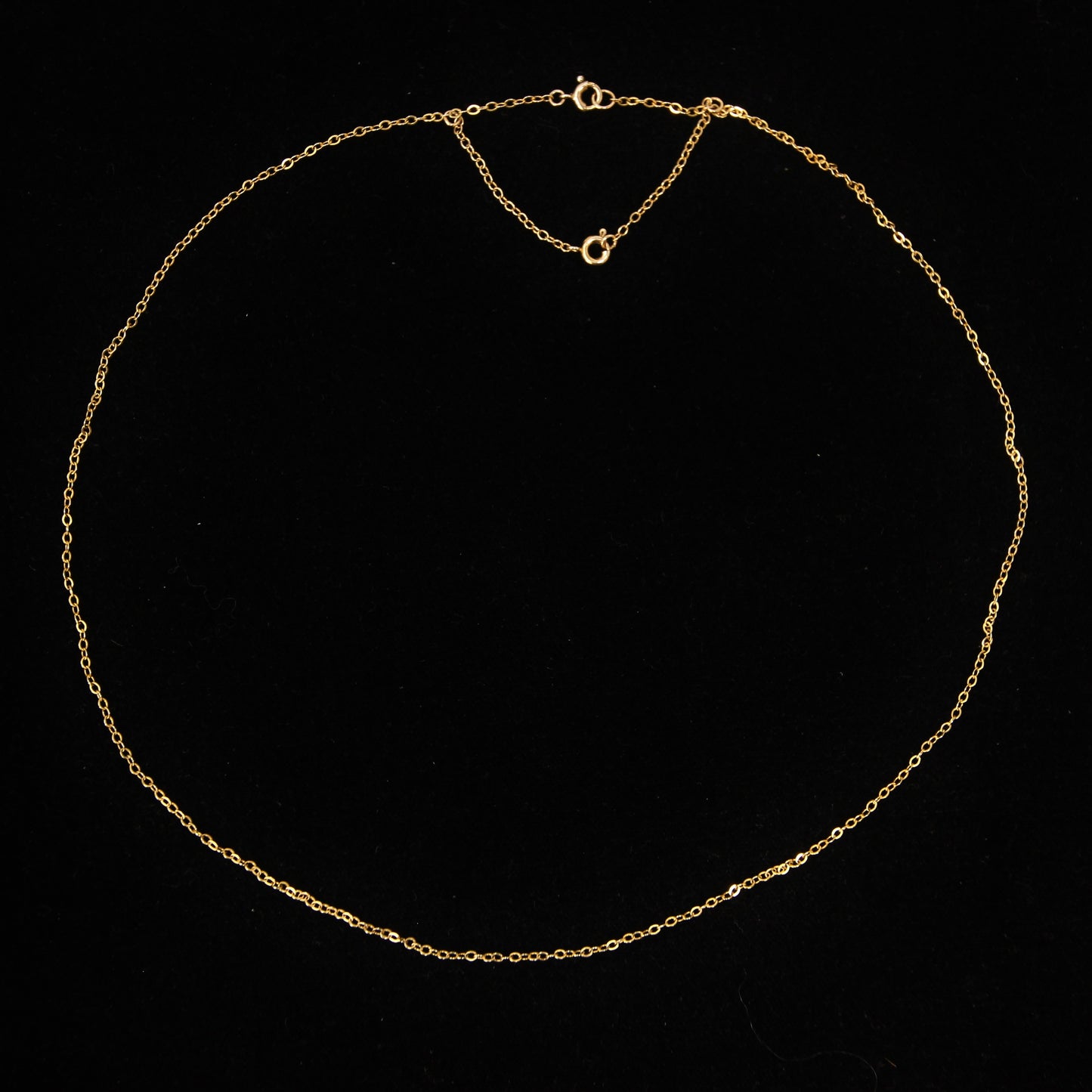 Vintage Antique Hallmarked Solid 9ct 9k Gold Fine Cable Chain Necklace Safety 19.25''