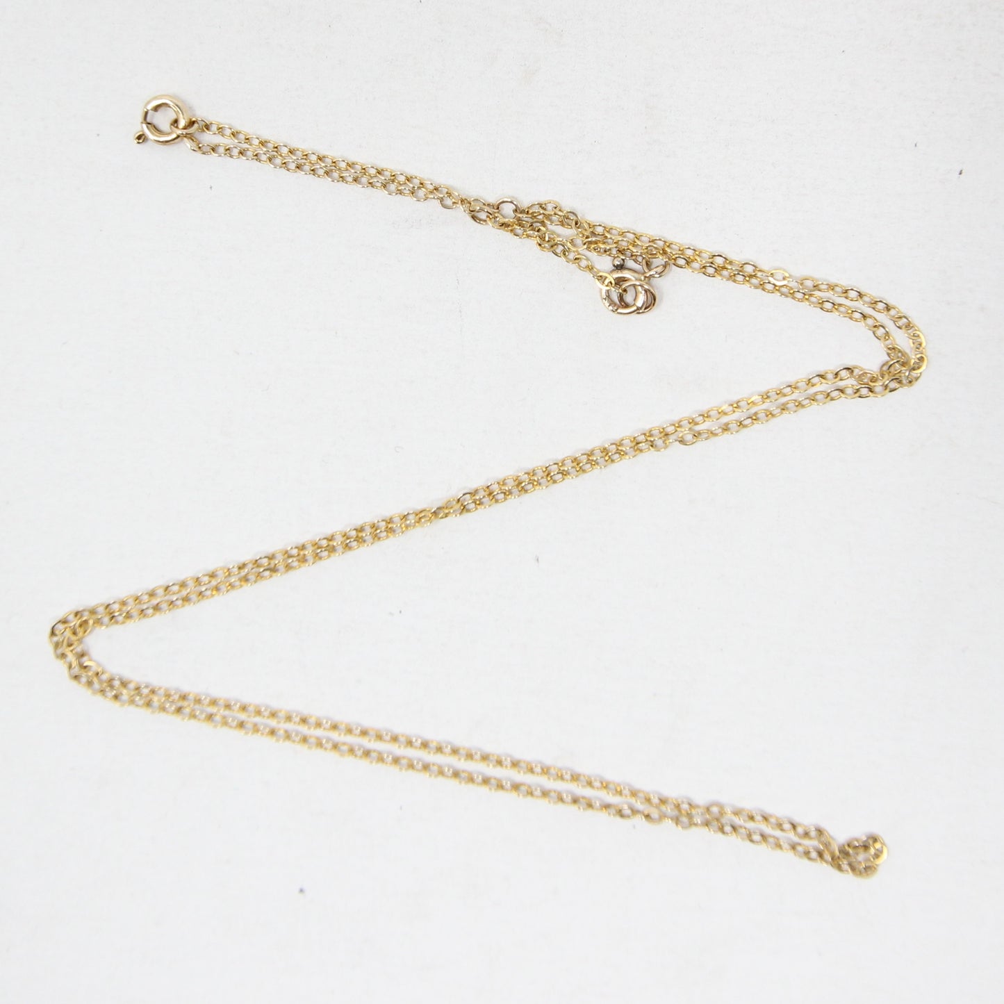 Vintage Antique Hallmarked Solid 9ct 9k Gold Fine Cable Chain Necklace Safety 19.25''