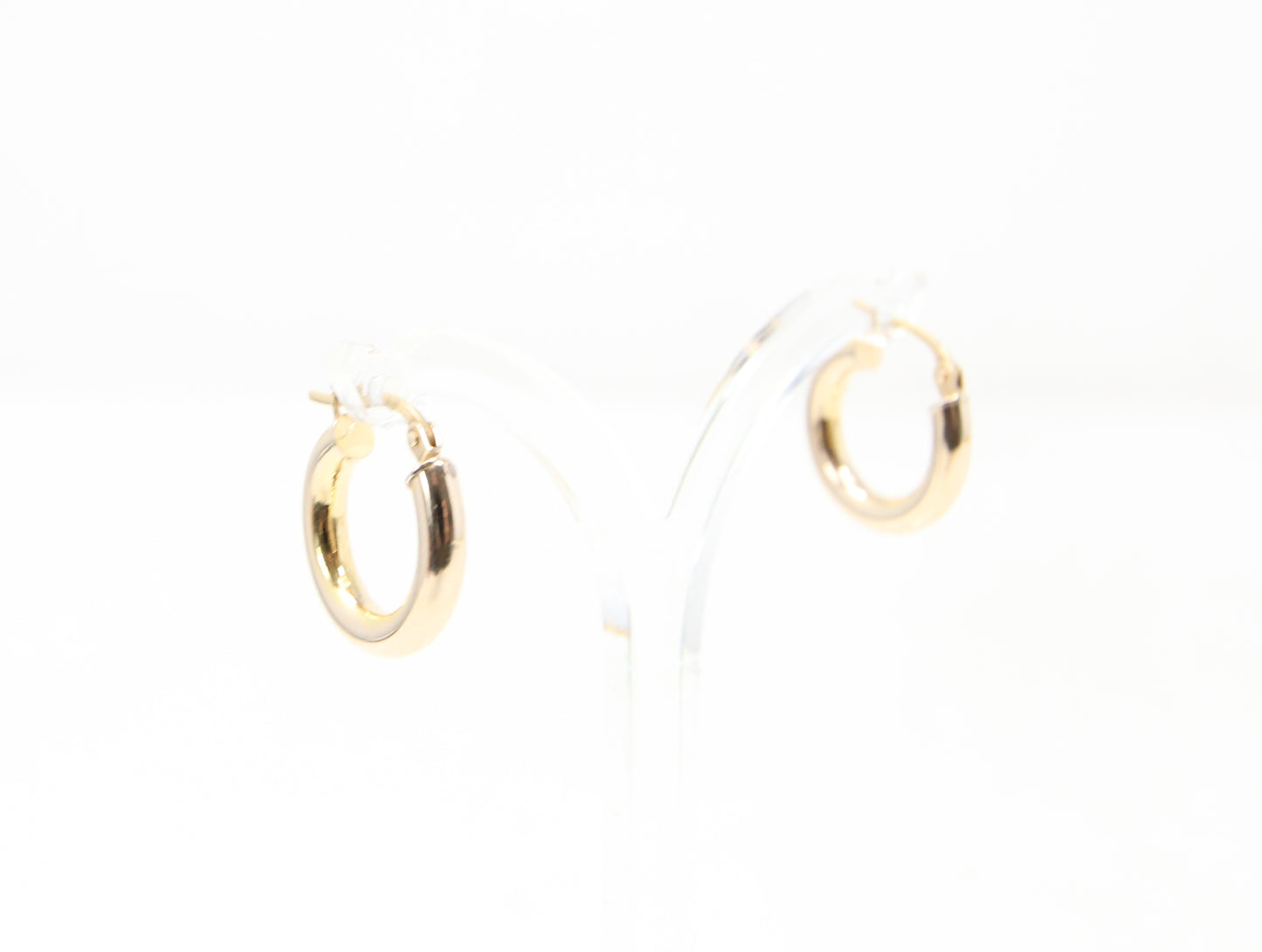 Vintage UnoAErre Hallmarked Solid 9ct 9k Gold Plain Hoop Earrings Hoops