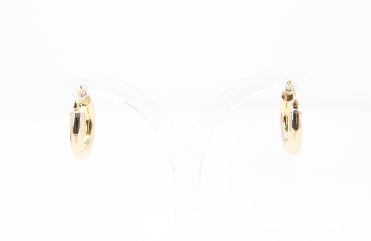 Vintage UnoAErre Hallmarked Solid 9ct 9k Gold Plain Hoop Earrings Hoops