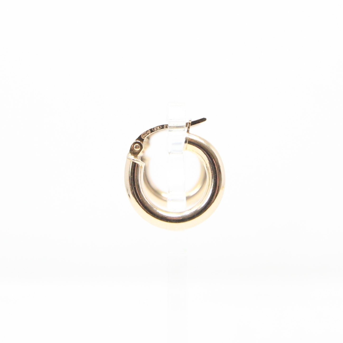 Vintage UnoAErre Hallmarked Solid 9ct 9k Gold Plain Hoop Earrings Hoops