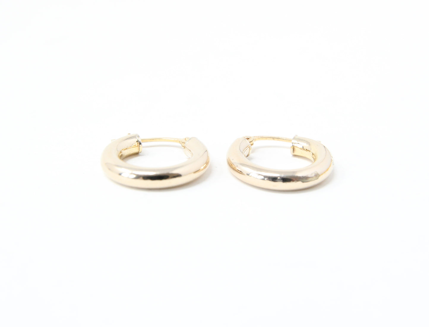 Vintage UnoAErre Hallmarked Solid 9ct 9k Gold Plain Hoop Earrings Hoops