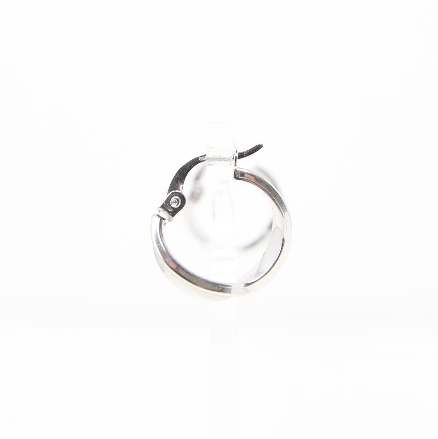Vintage Italy Hallmarked Solid 9ct 9k White Gold Wavy Hoop Earrings Huggie Hoops