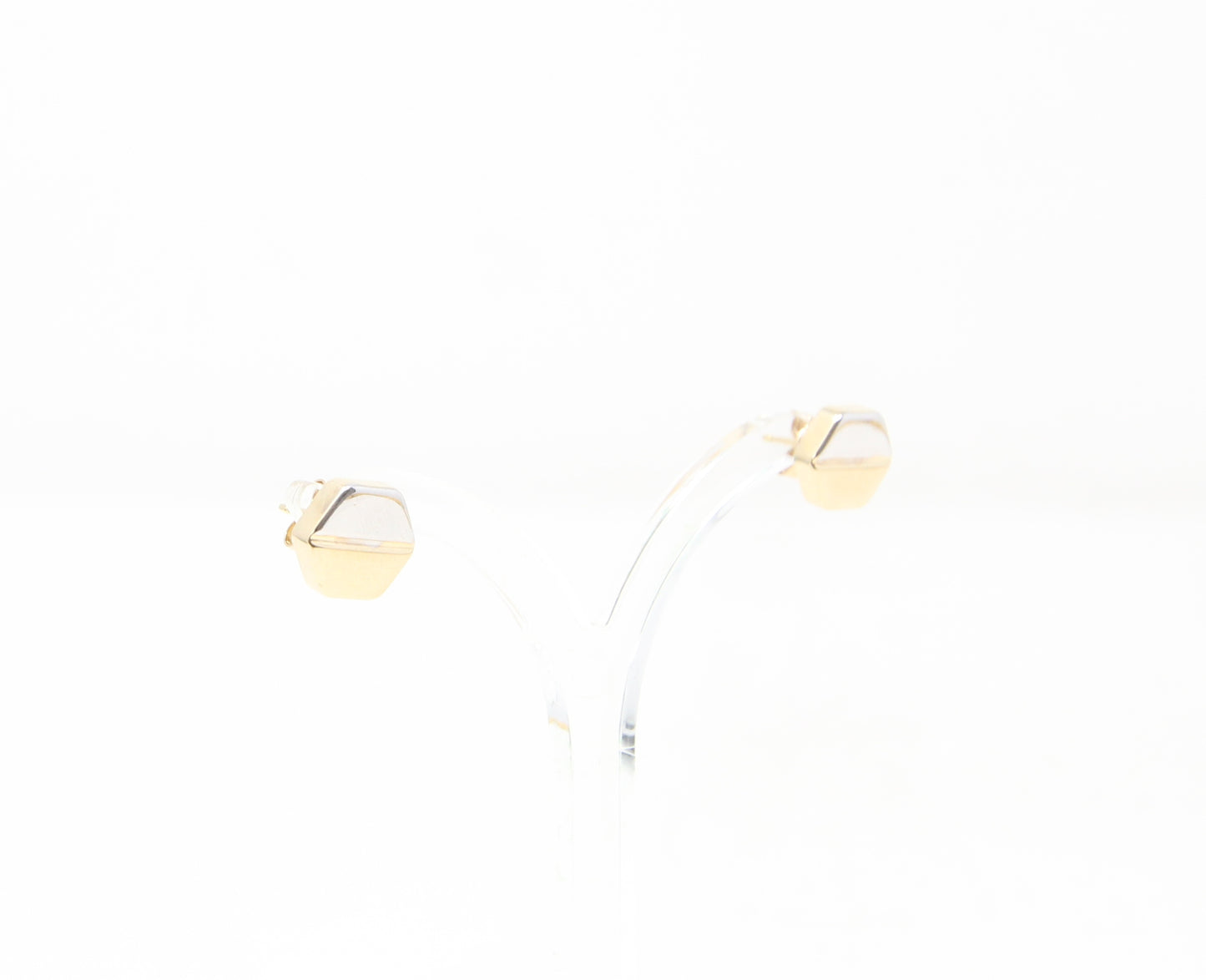 Vintage 1977 Hallmarked Solid 9ct 9k White Yellow Gold Large Screw Stud Earrings
