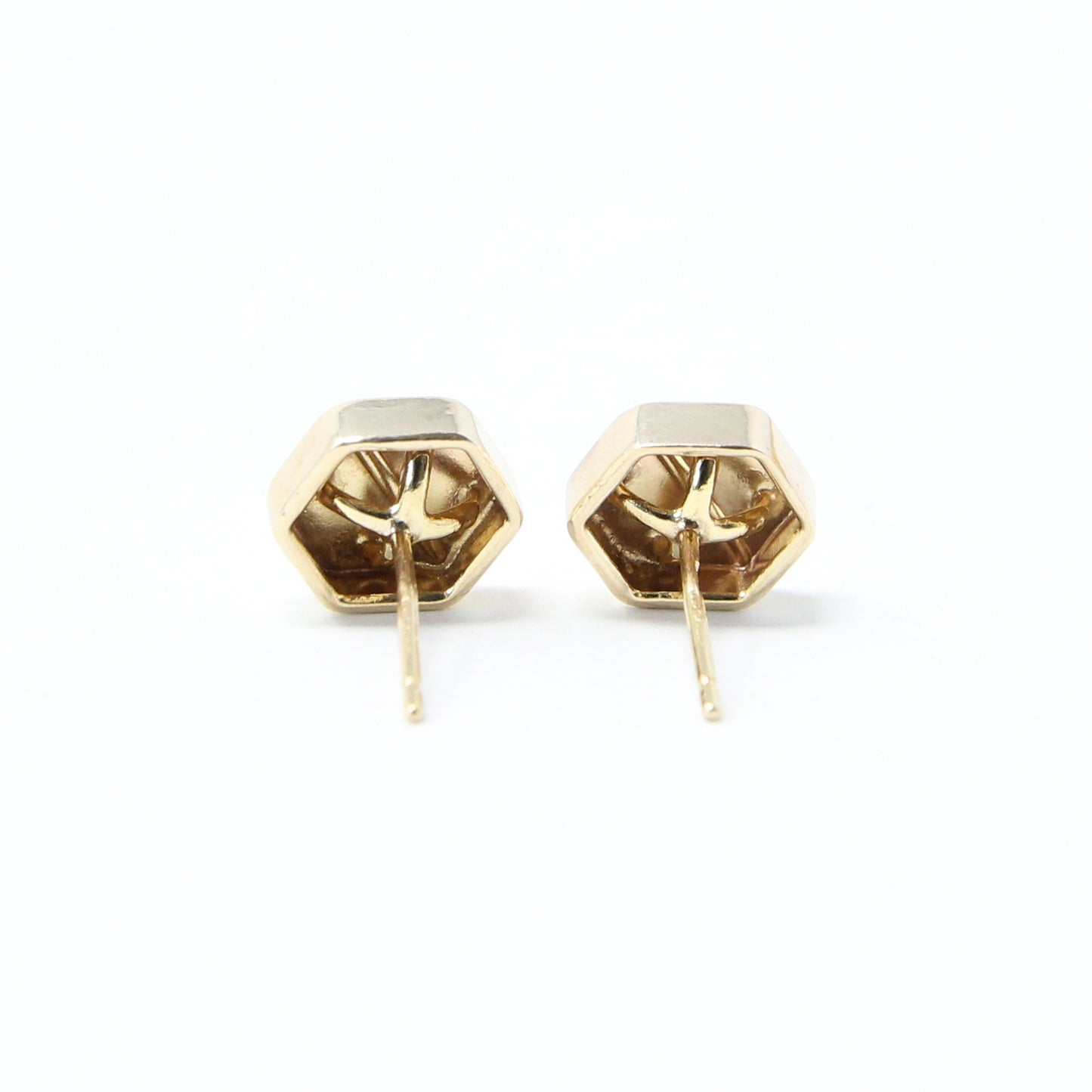 Vintage 1977 Hallmarked Solid 9ct 9k White Yellow Gold Large Screw Stud Earrings