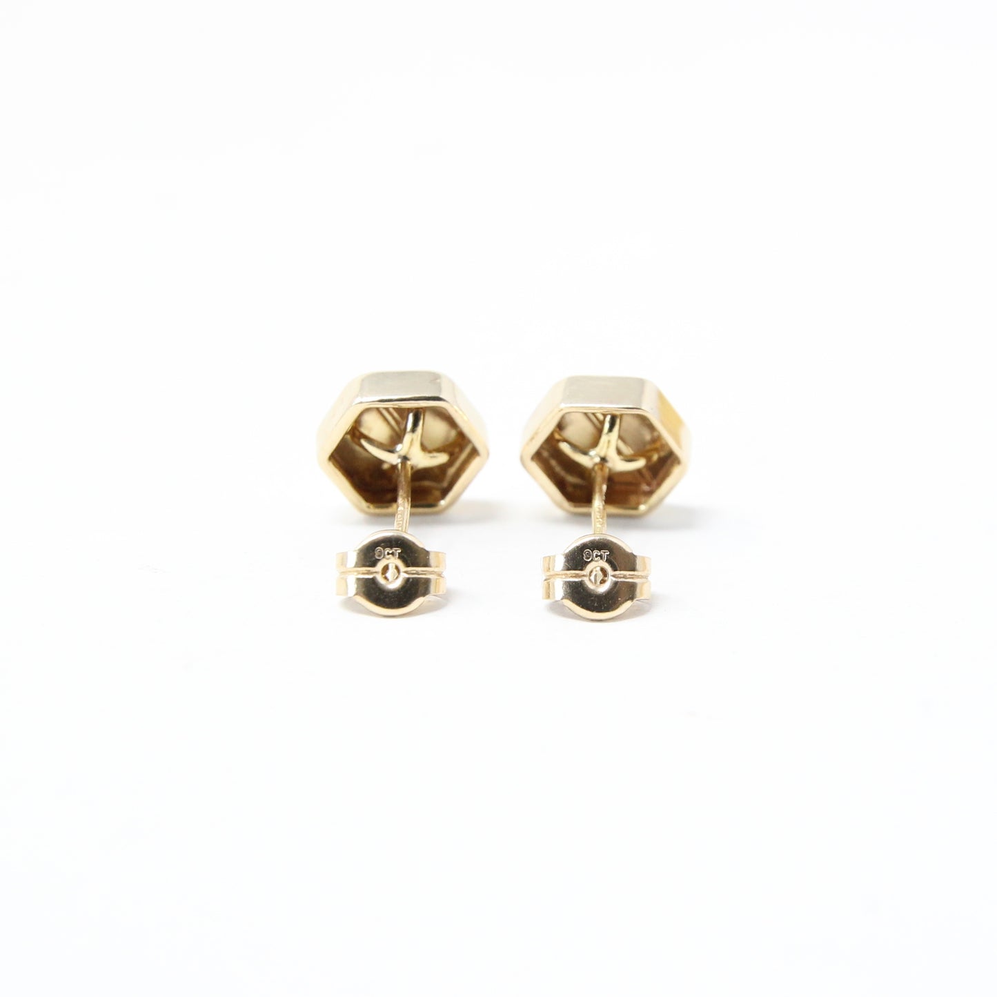 Vintage 1977 Hallmarked Solid 9ct 9k White Yellow Gold Large Screw Stud Earrings