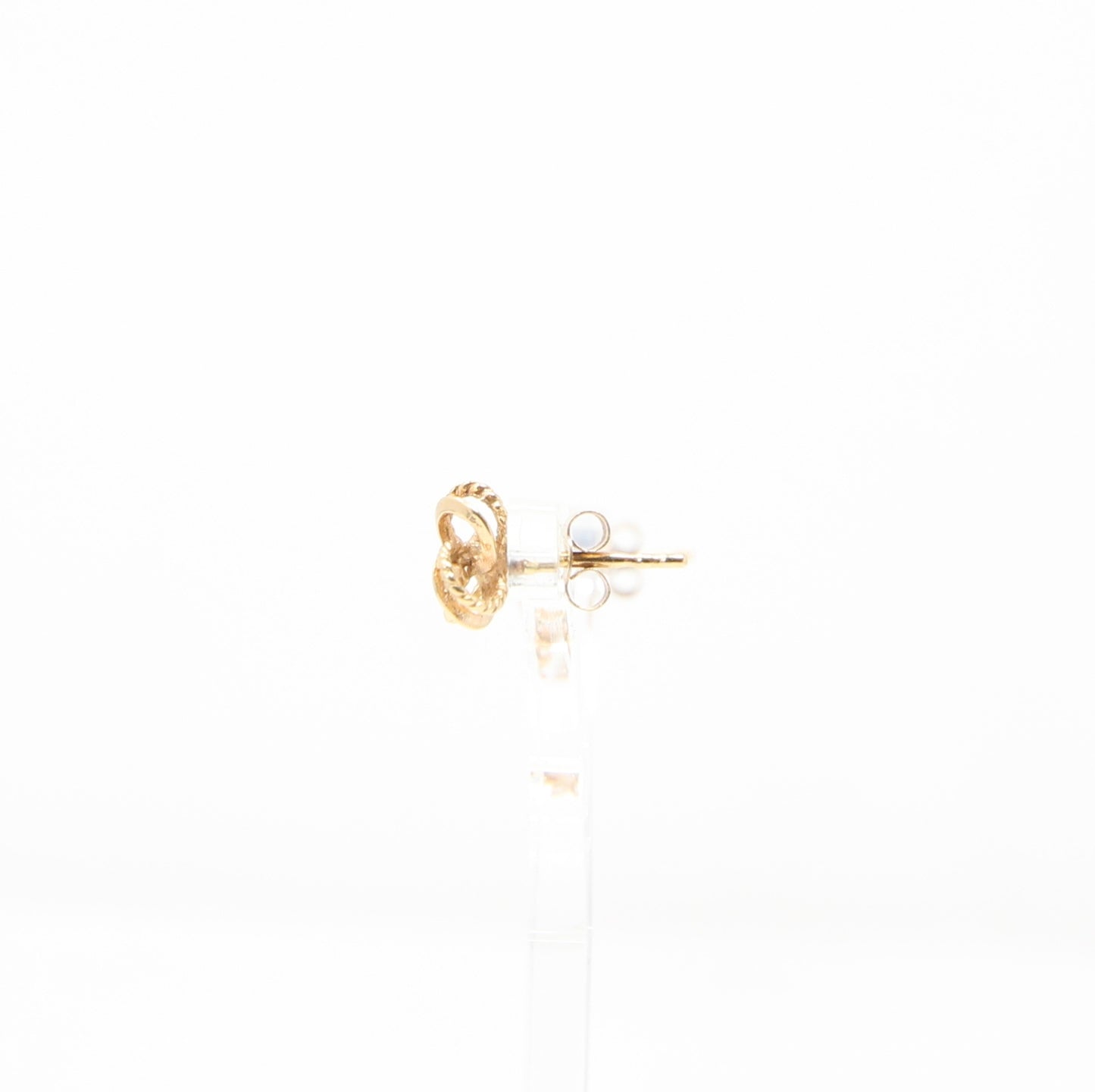 Vintage Hallmarked Solid 9ct 9k Gold Clover Rope Knot Stud Earrings