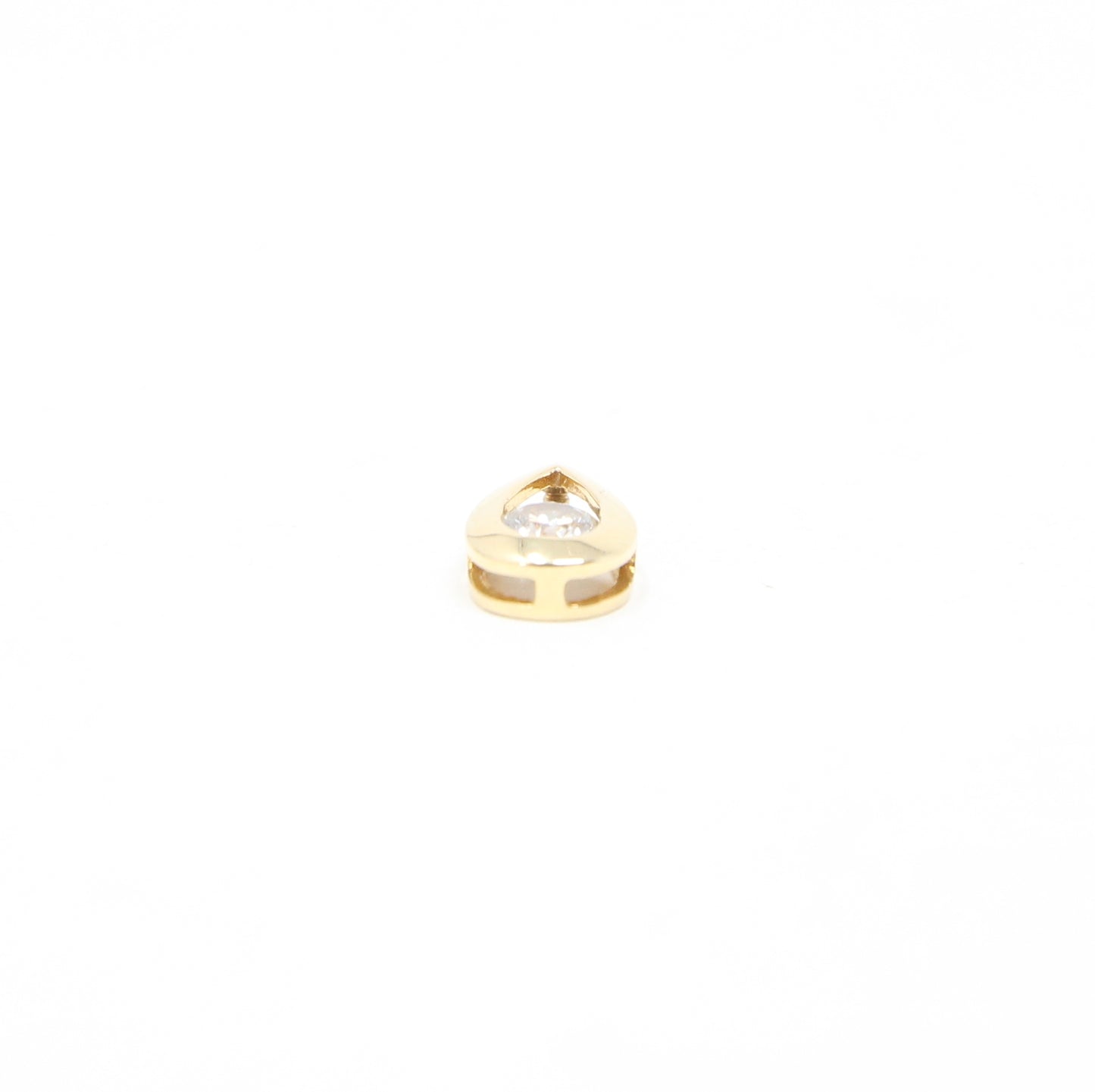 Vintage English Hallmarked Solid 18ct 18k Gold 0.25Ct Diamond Tear Drop Pendant