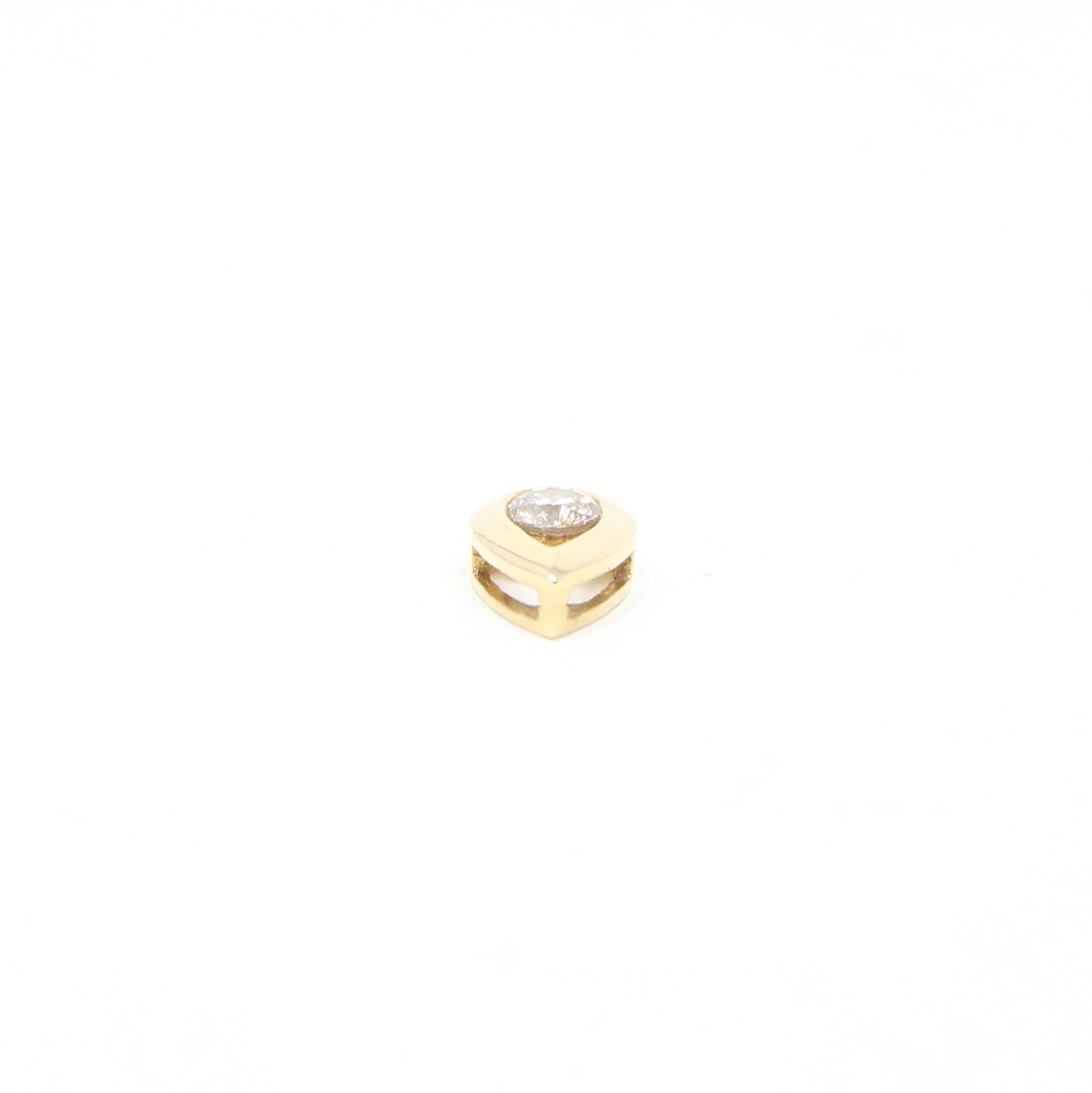 Vintage English Hallmarked Solid 18ct 18k Gold 0.25Ct Diamond Tear Drop Pendant