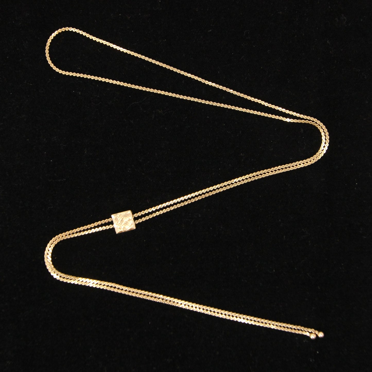 Vintage 1981 Hallmarked Solid 9ct 9k Gold S Link Adjustable Lariat Chain Necklace 29''
