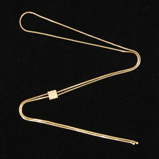 Vintage 1981 Hallmarked Solid 9ct 9k Gold S Link Adjustable Lariat Chain Necklace 29''