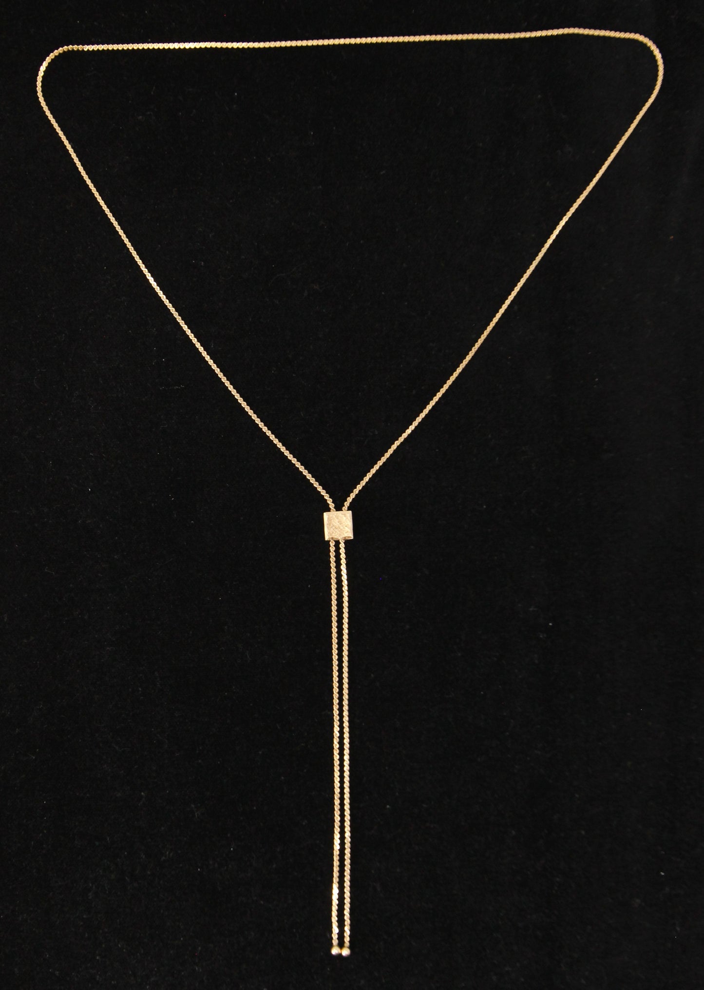 Vintage 1981 Hallmarked Solid 9ct 9k Gold S Link Adjustable Lariat Chain Necklace 29''