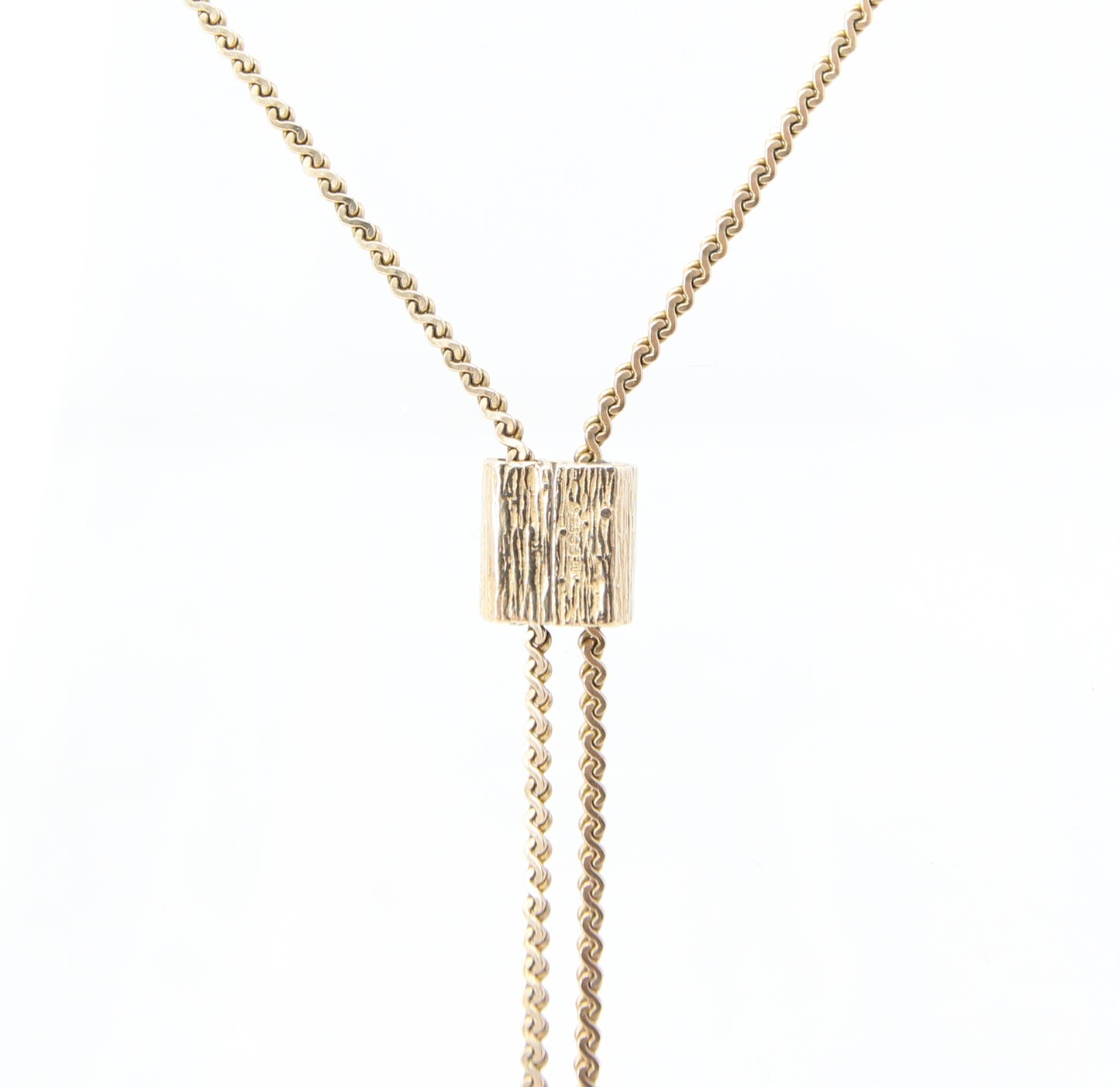 Vintage 1981 Hallmarked Solid 9ct 9k Gold S Link Adjustable Lariat Chain Necklace 29''