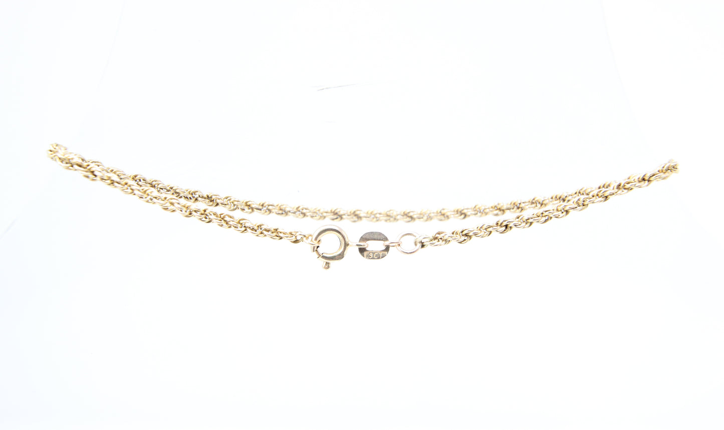 Vintage 1983 Hallmarked Solid 9ct 9k Gold Rope Chain Bracelet 7.5''