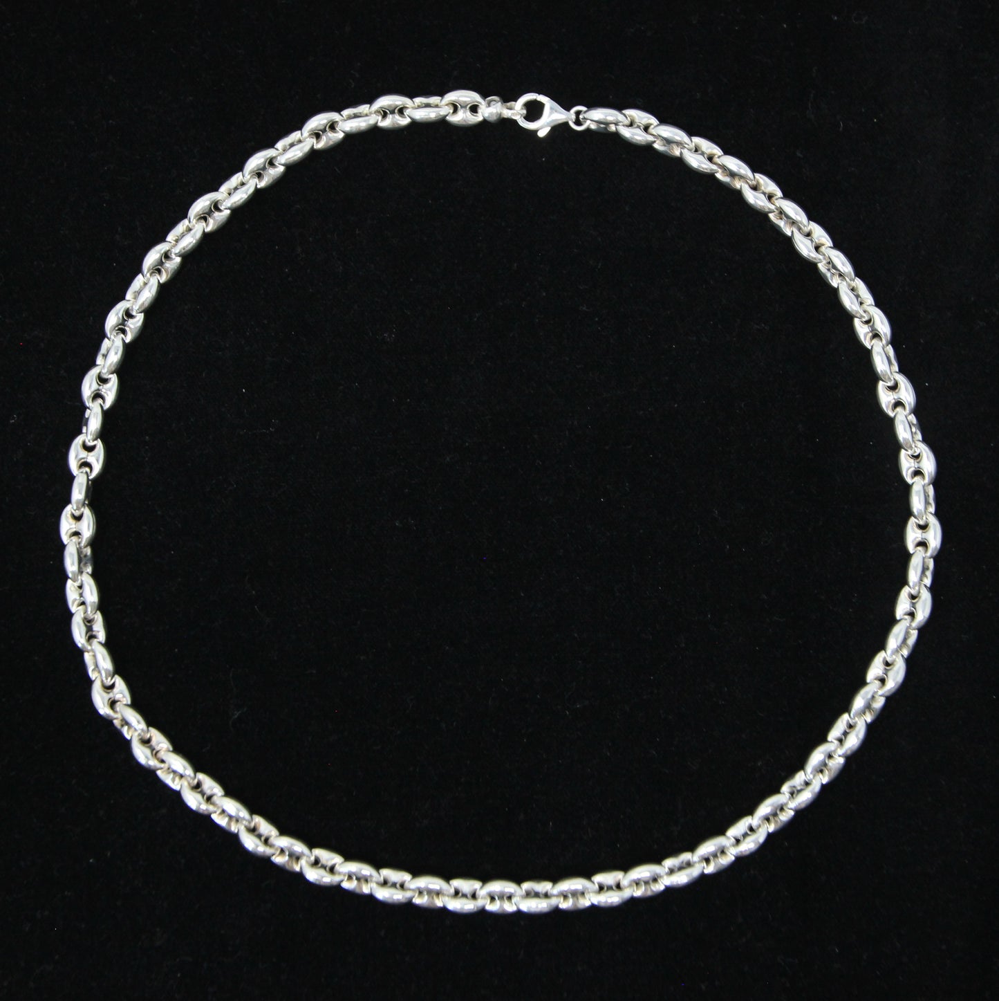 Vintage Italy Hallmarked Solid Sterling Silver Chunky Puffy Mariner Chain Necklace 20'' 31g