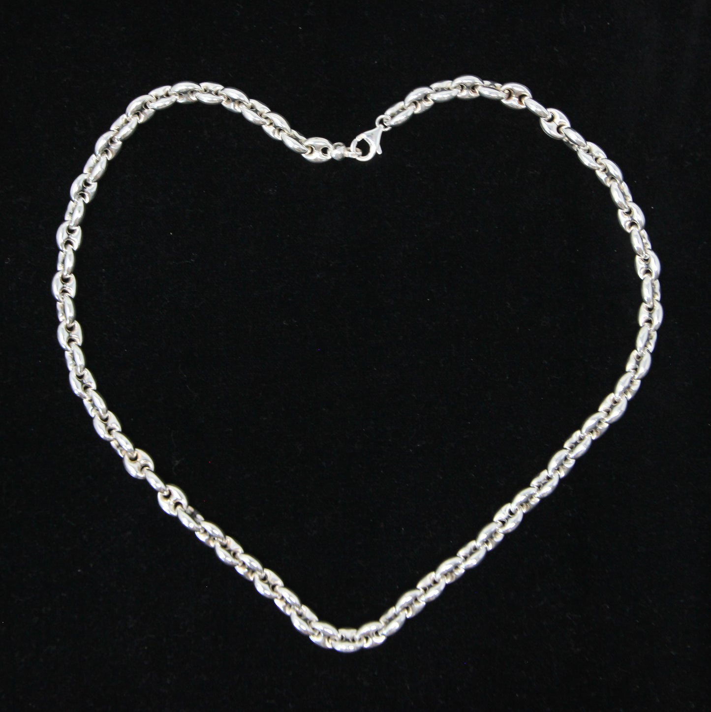 Vintage Italy Hallmarked Solid Sterling Silver Chunky Puffy Mariner Chain Necklace 20'' 31g