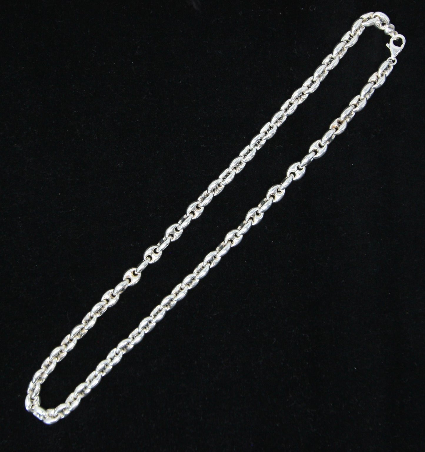 Vintage Italy Hallmarked Solid Sterling Silver Chunky Puffy Mariner Chain Necklace 20'' 31g