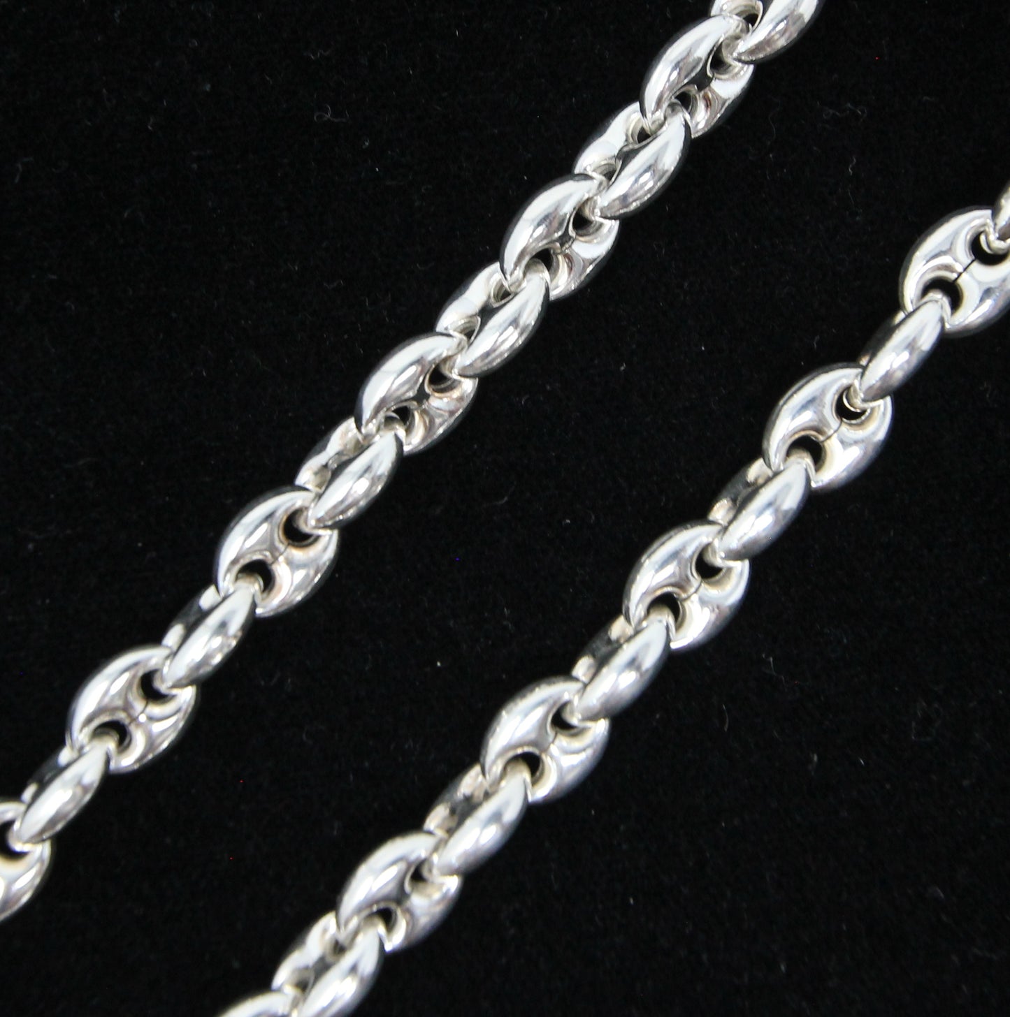 Vintage Italy Hallmarked Solid Sterling Silver Chunky Puffy Mariner Chain Necklace 20'' 31g