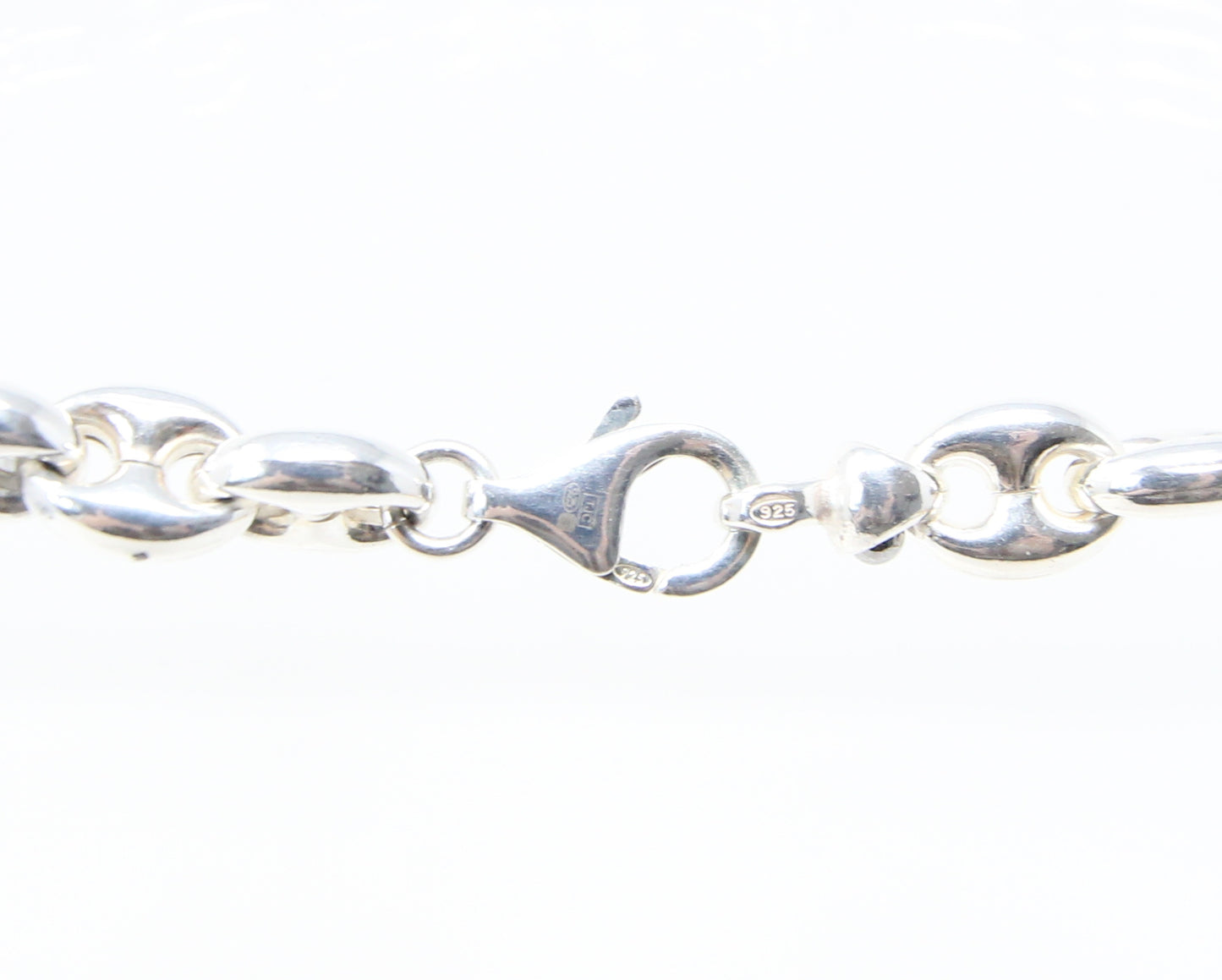 Vintage Italy Hallmarked Solid Sterling Silver Chunky Puffy Mariner Chain Necklace 20'' 31g