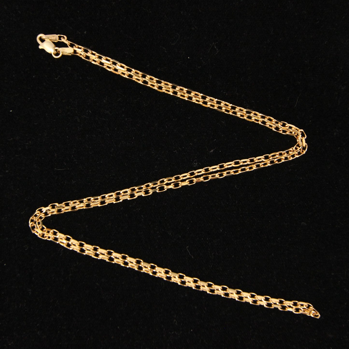 Vintage Hallmarked Solid 9ct 9k Gold Flat Cable Chain Necklace 24'' 5.6g