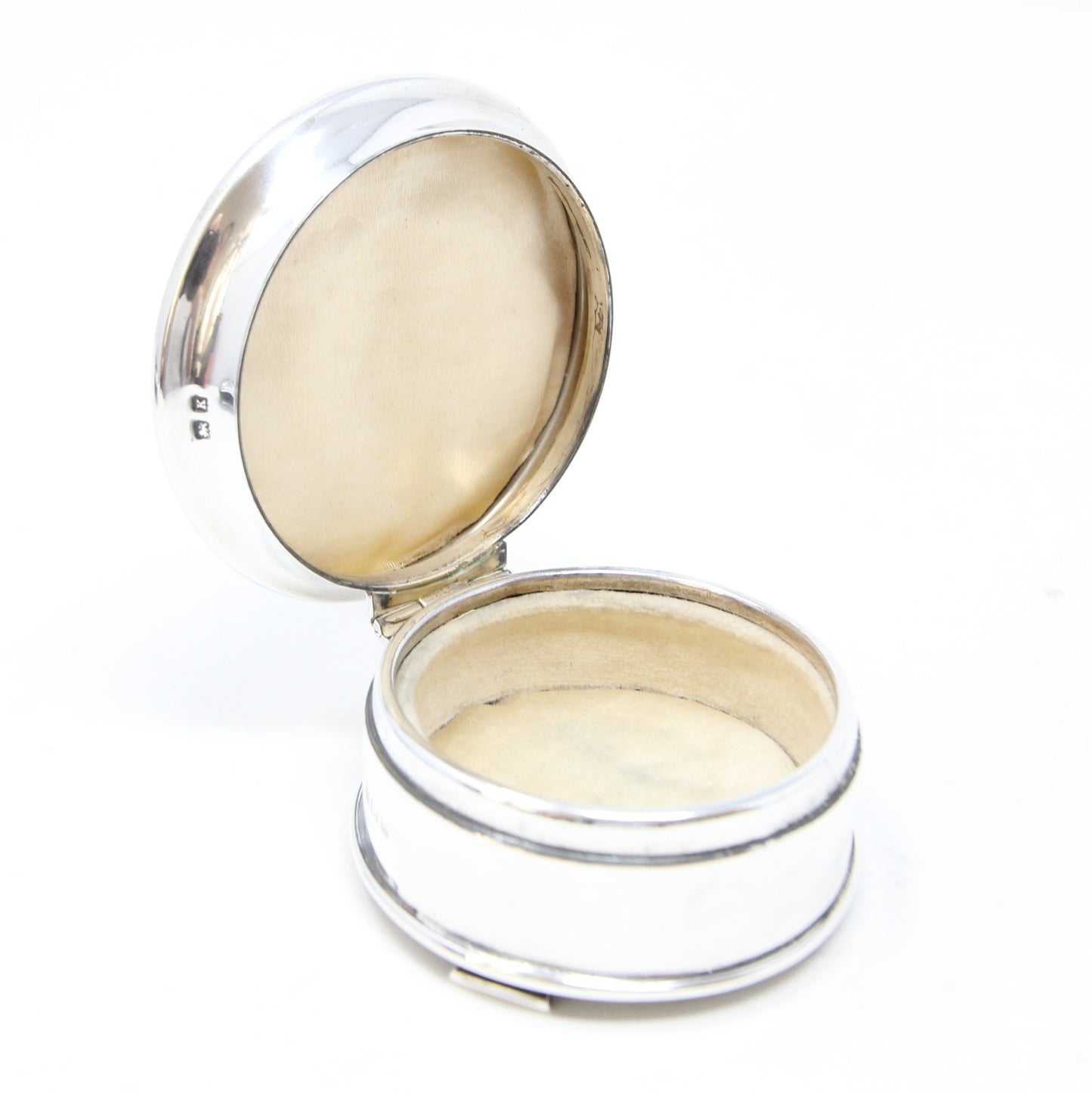 Antique Art Deco 1934 Hallmarked Solid Sterling Silver Blue Guilloche Enamel Jewellery Ring Box 98g