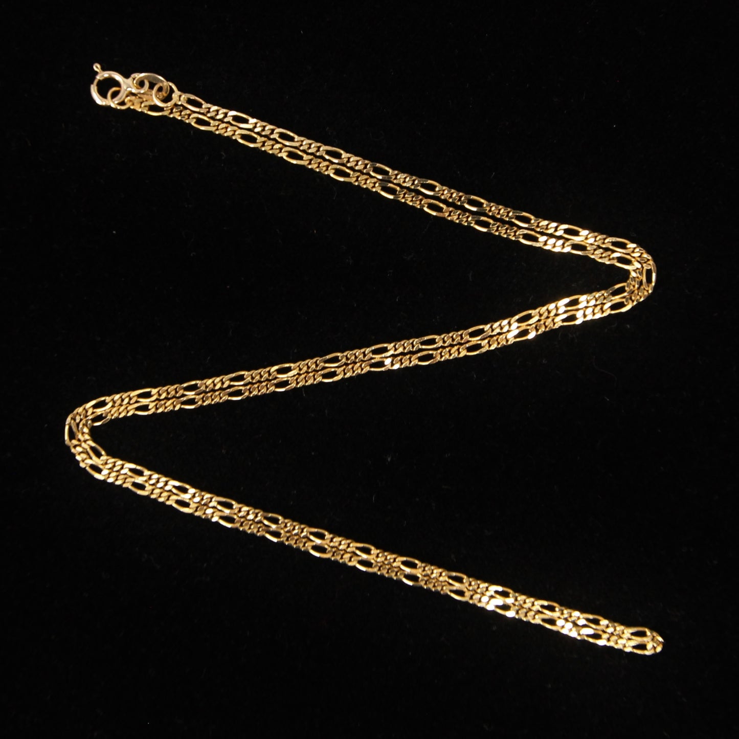 Vintage 1989 Hallmarked Solid 9ct 9k Gold Flat Figaro Cable Chain Necklace 20'' 3.6g