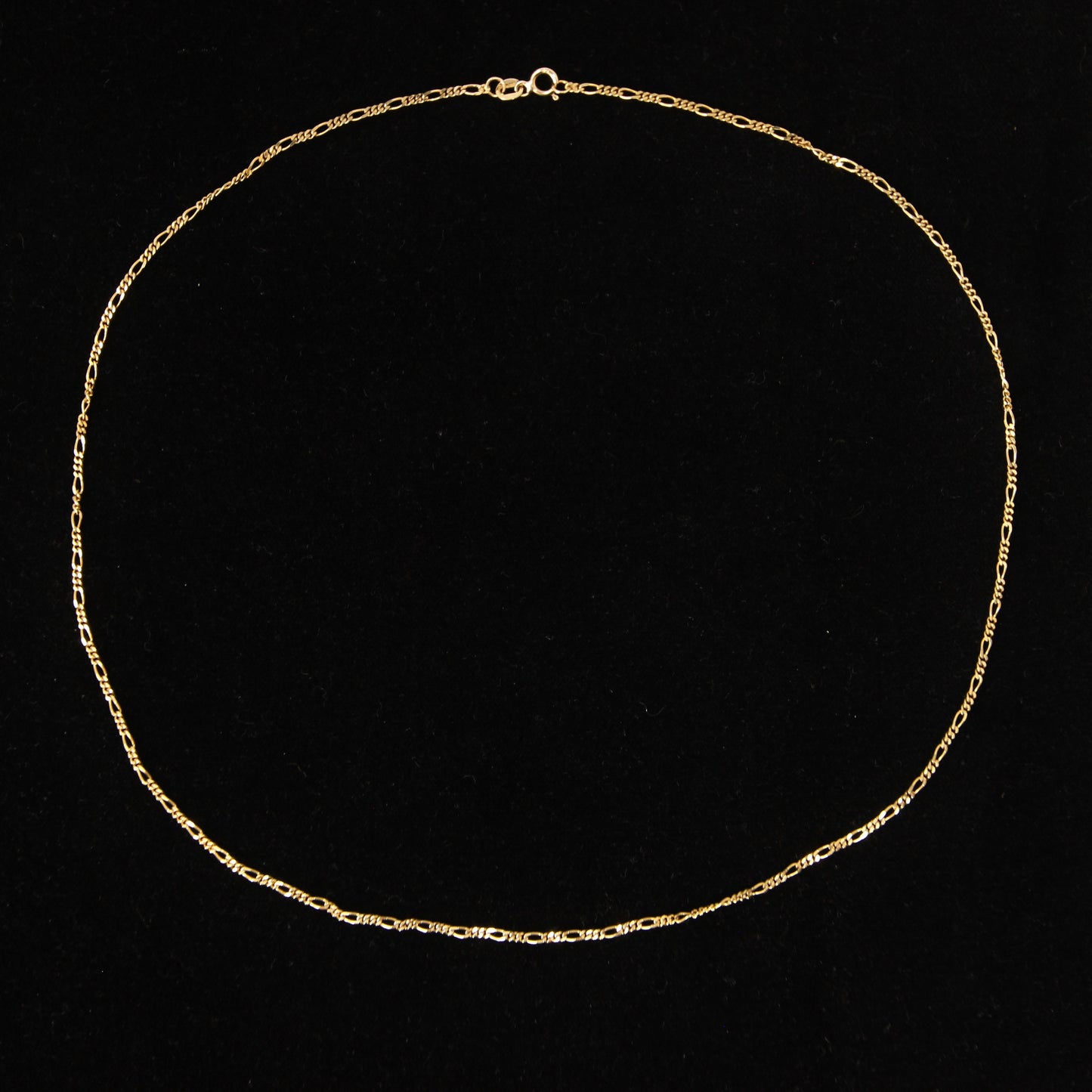 Vintage 1989 Hallmarked Solid 9ct 9k Gold Flat Figaro Cable Chain Necklace 20'' 3.6g