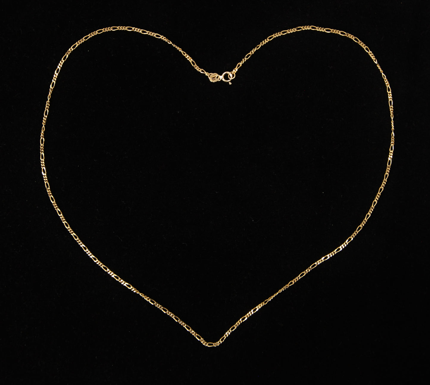 Vintage 1989 Hallmarked Solid 9ct 9k Gold Flat Figaro Cable Chain Necklace 20'' 3.6g