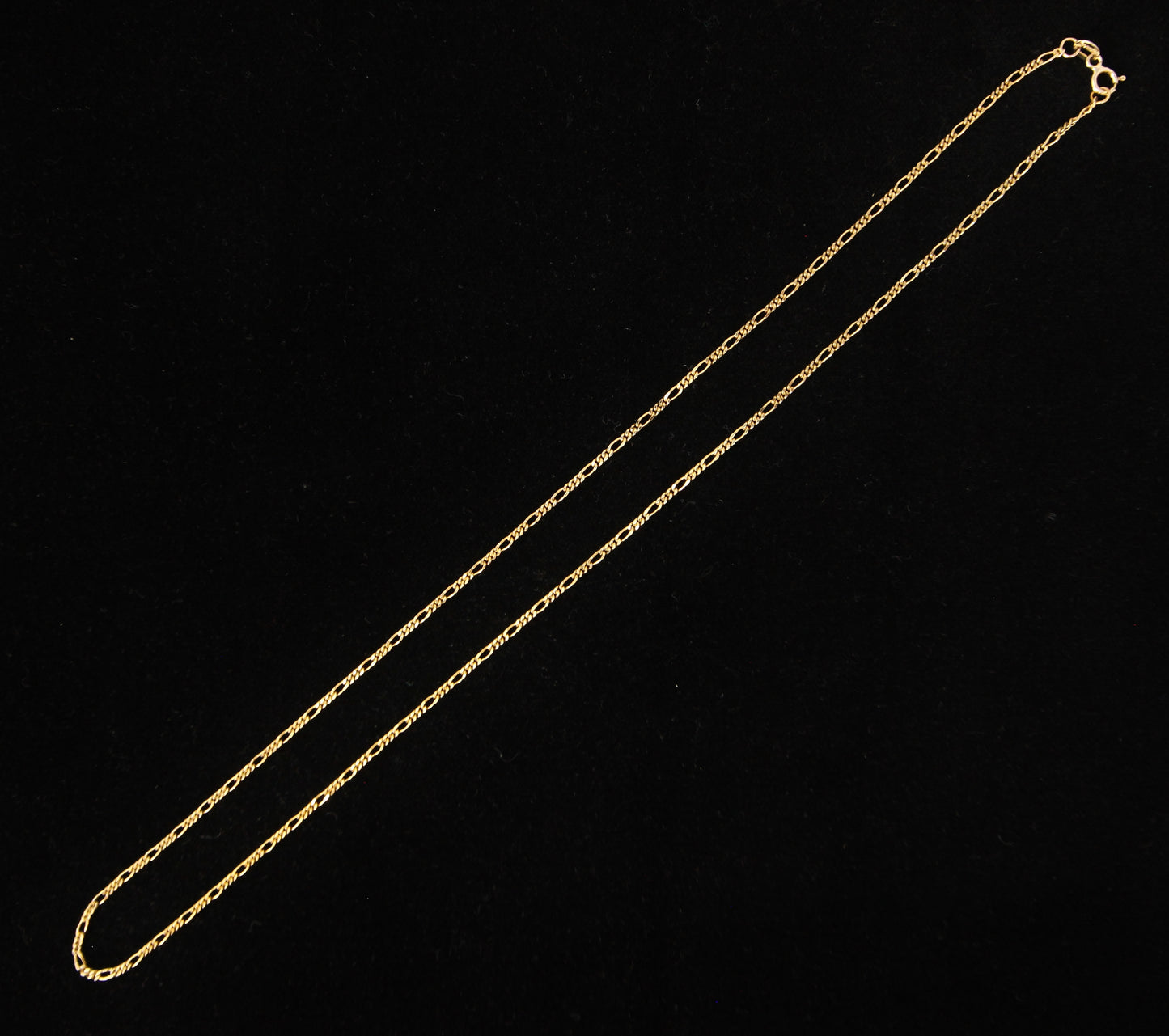 Vintage 1989 Hallmarked Solid 9ct 9k Gold Flat Figaro Cable Chain Necklace 20'' 3.6g