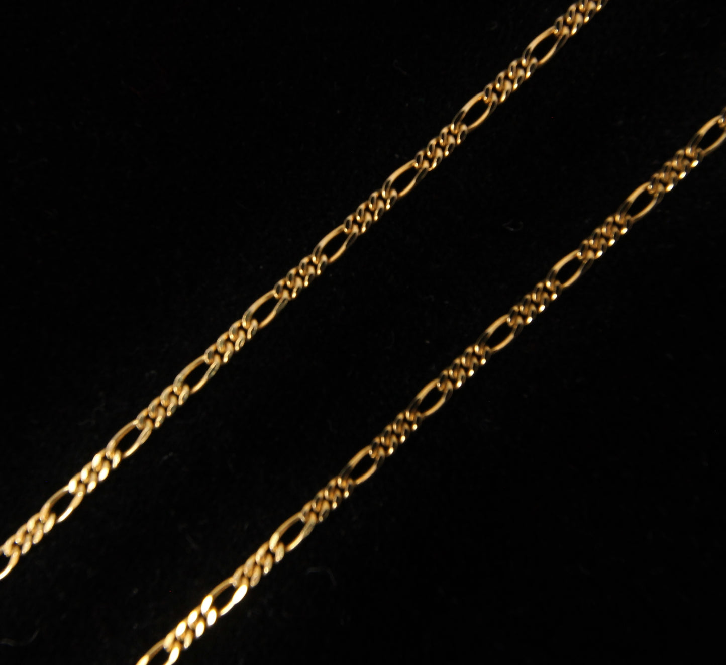 Vintage 1989 Hallmarked Solid 9ct 9k Gold Flat Figaro Cable Chain Necklace 20'' 3.6g