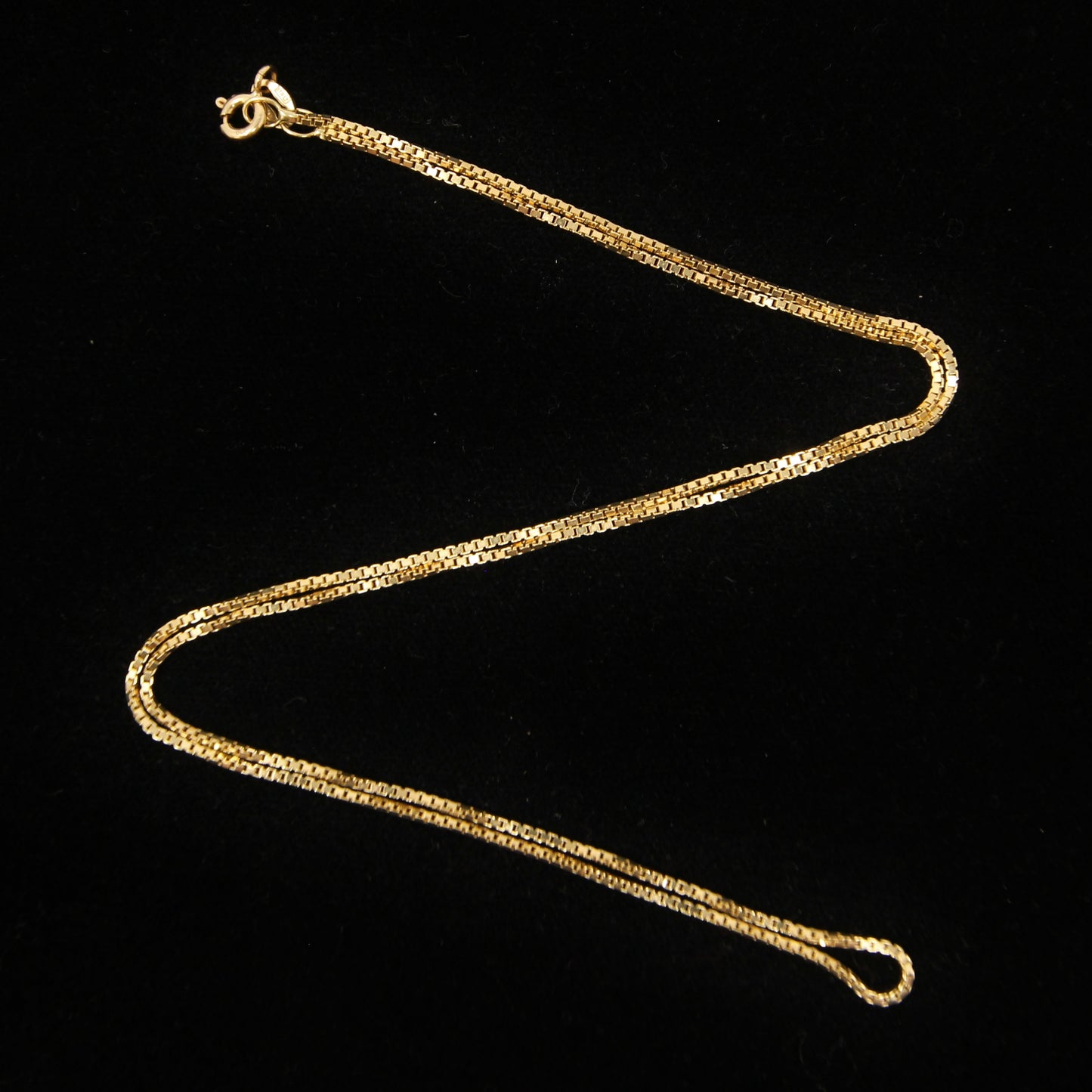 Vintage 1980's Italy Hallmarked Solid 18ct 18k Gold Box Chain Necklace 19.75''