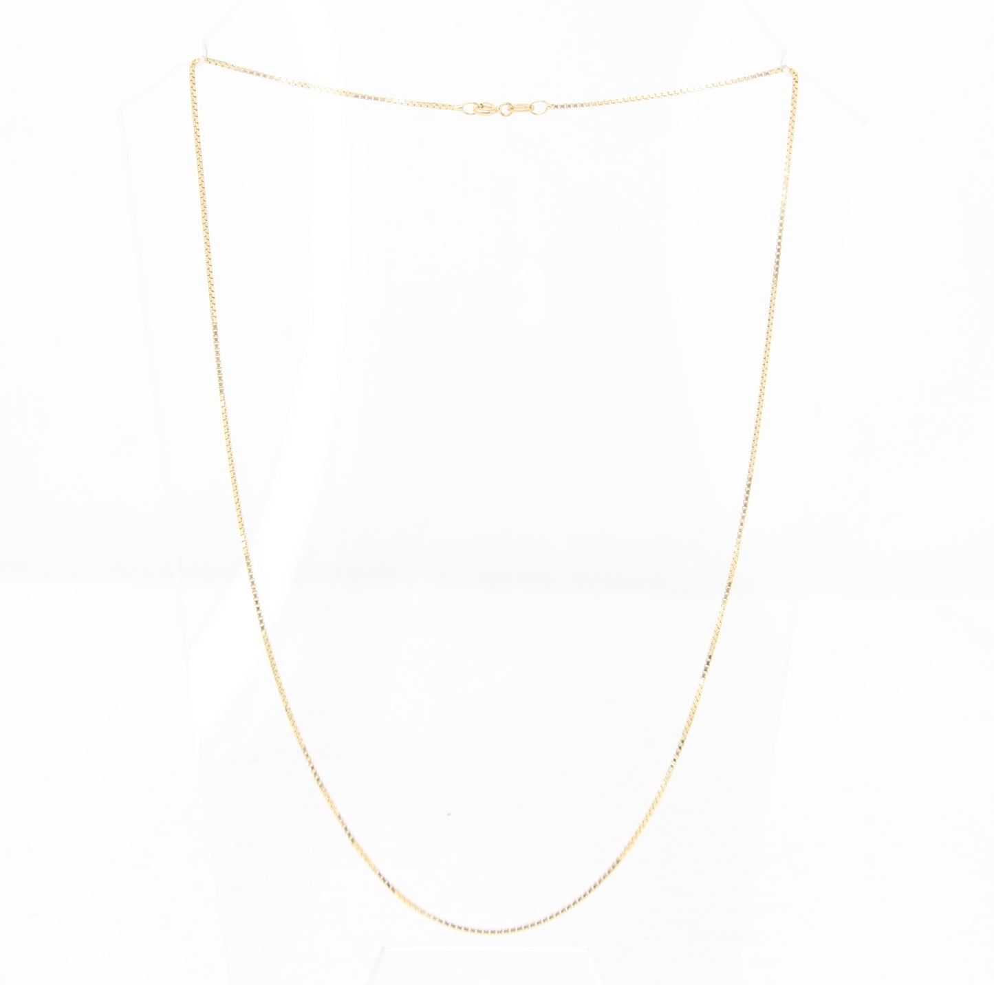 Vintage 1980's Italy Hallmarked Solid 18ct 18k Gold Box Chain Necklace 19.75''