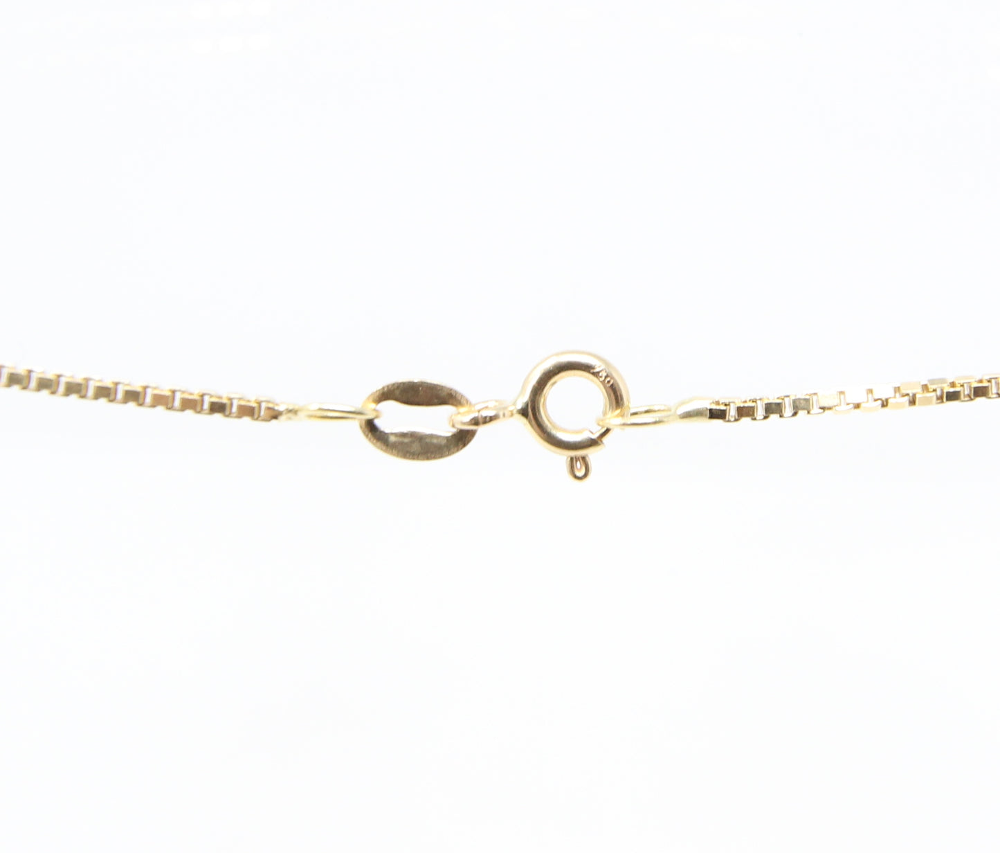 Vintage 1980's Italy Hallmarked Solid 18ct 18k Gold Box Chain Necklace 19.75''