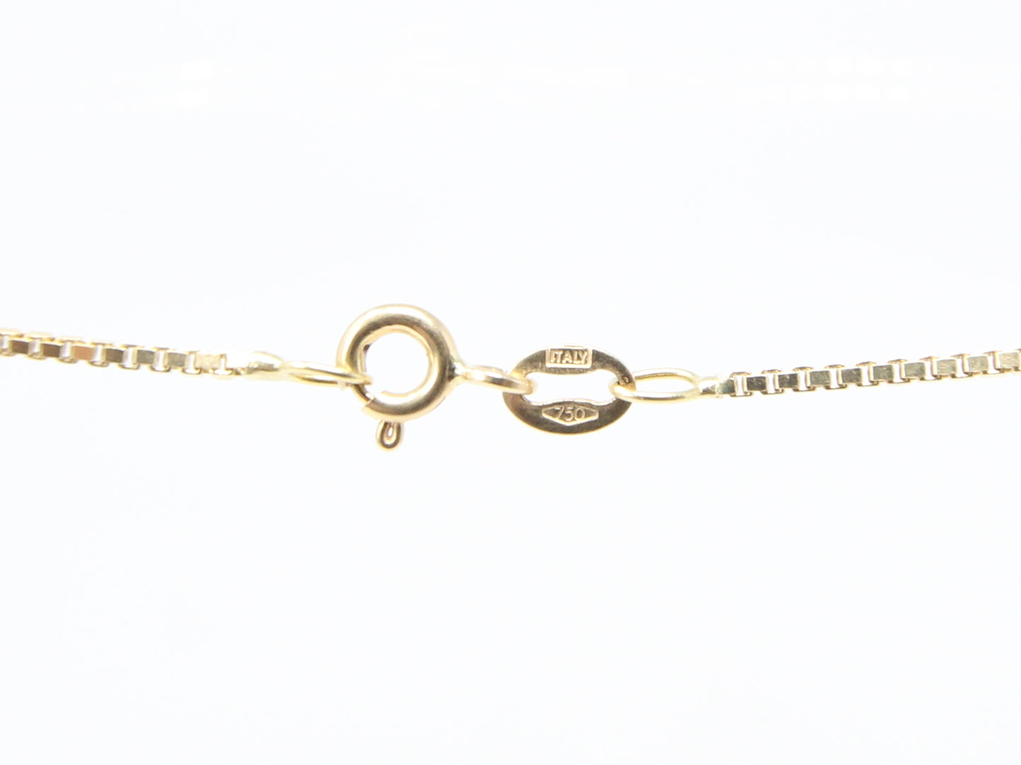 Vintage 1980's Italy Hallmarked Solid 18ct 18k Gold Box Chain Necklace 19.75''