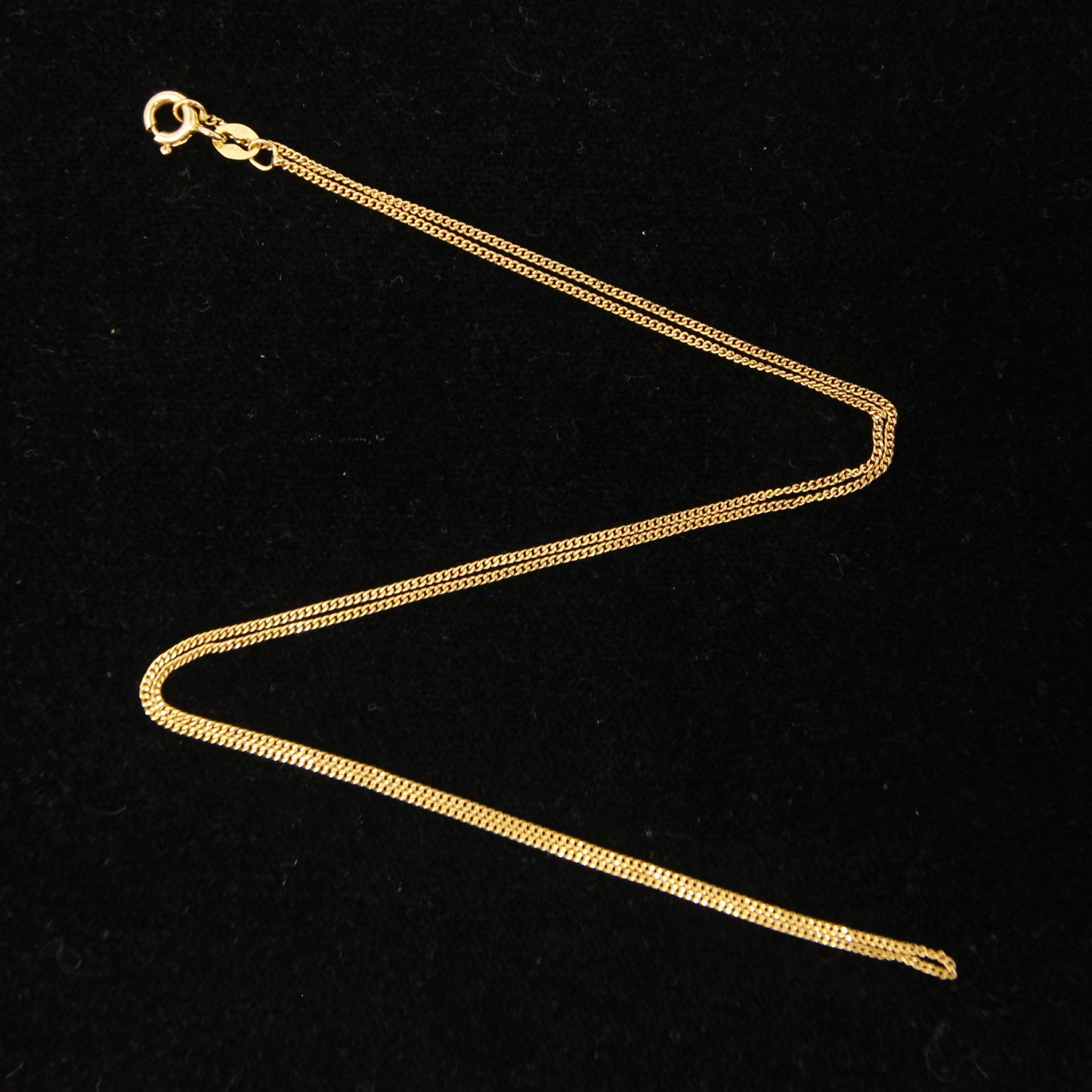 Vintage 1980's Italy Hallmarked Solid 18ct 18k Gold Curb Chain Necklace 18''