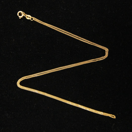 Vintage 1980's Italy Hallmarked Solid 18ct 18k Gold Curb Chain Necklace 18''