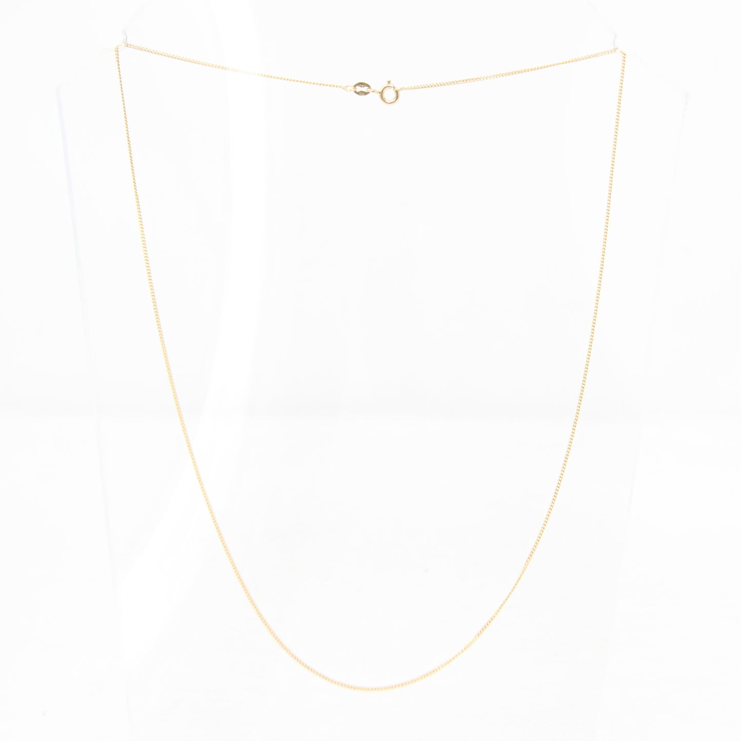 Vintage 1980's Italy Hallmarked Solid 18ct 18k Gold Curb Chain Necklace 18''
