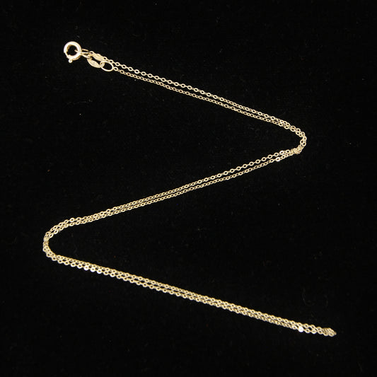 Vintage Hallmarked Solid 10ct 10k 9ct Gold Fine Cable Trace Chain Necklace 18''