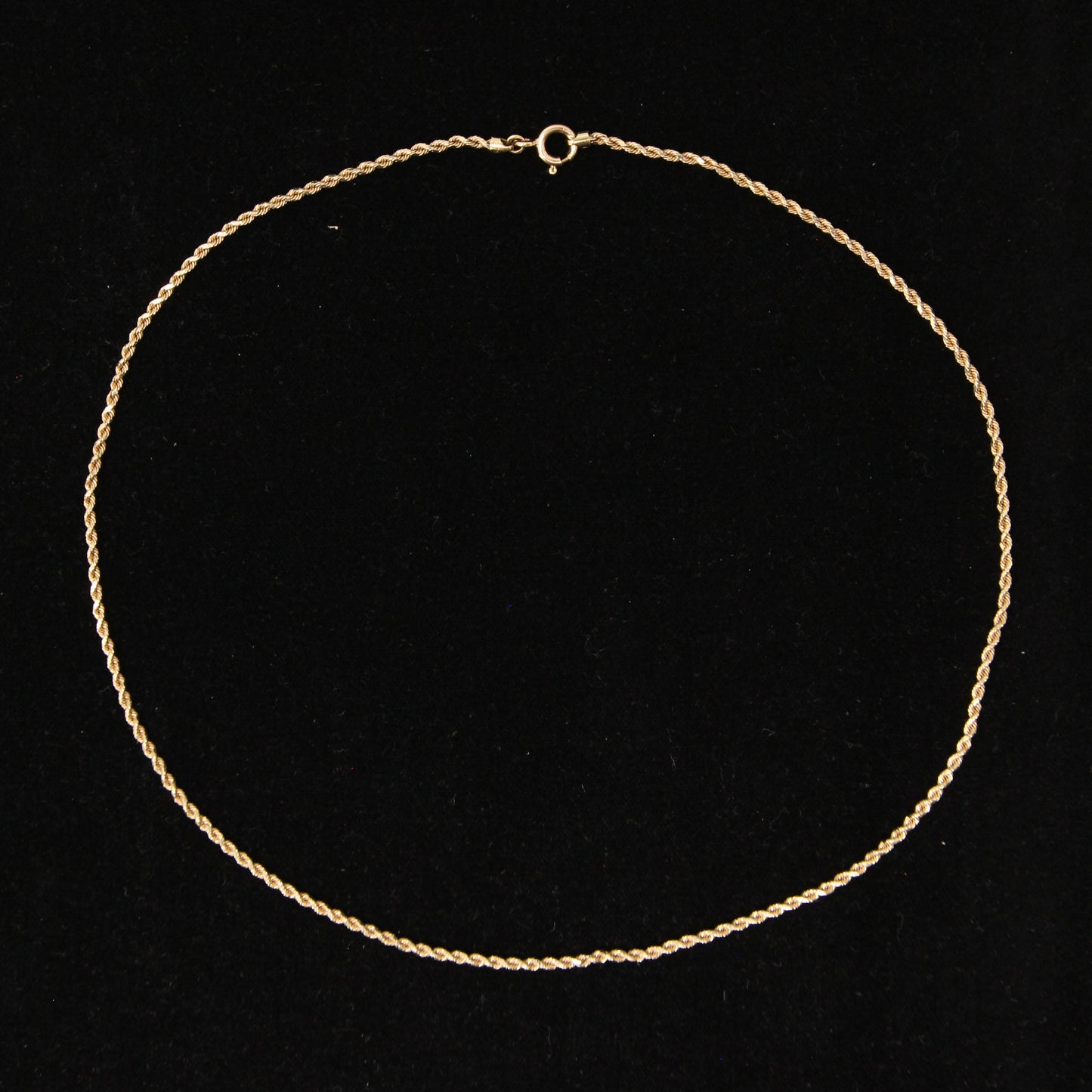 Vintage 1980's IBB Hallmarked Solid 9ct 9k Gold Facetted Rope Chain Necklace 18.25''