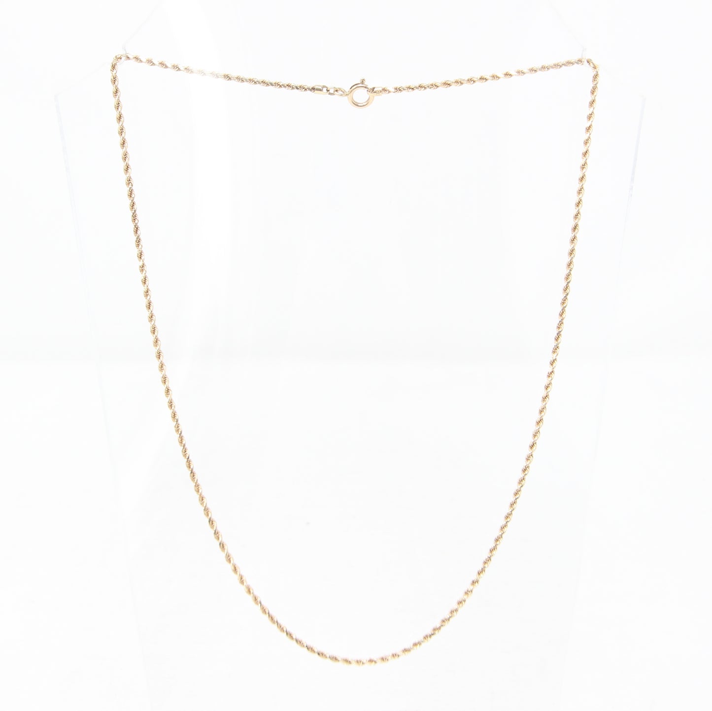 Vintage 1980's IBB Hallmarked Solid 9ct 9k Gold Facetted Rope Chain Necklace 18.25''