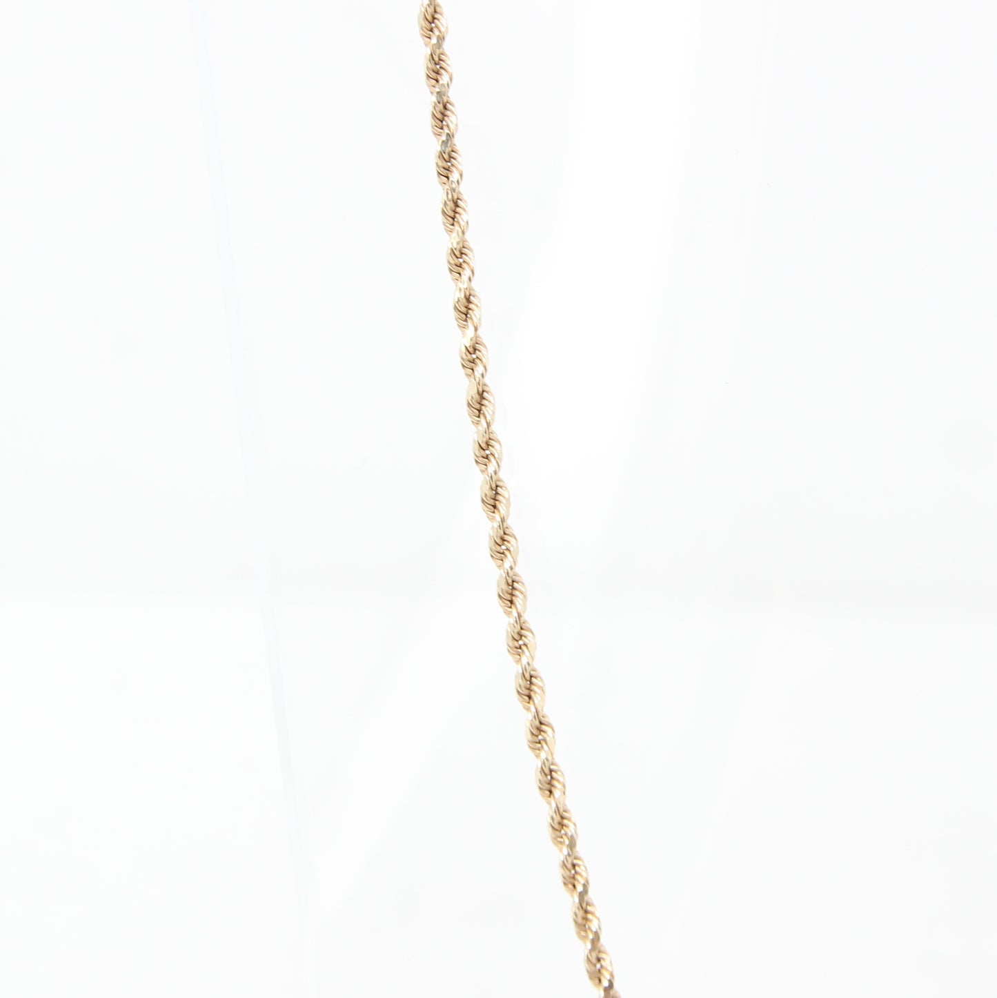 Vintage 1980's IBB Hallmarked Solid 9ct 9k Gold Facetted Rope Chain Necklace 18.25''